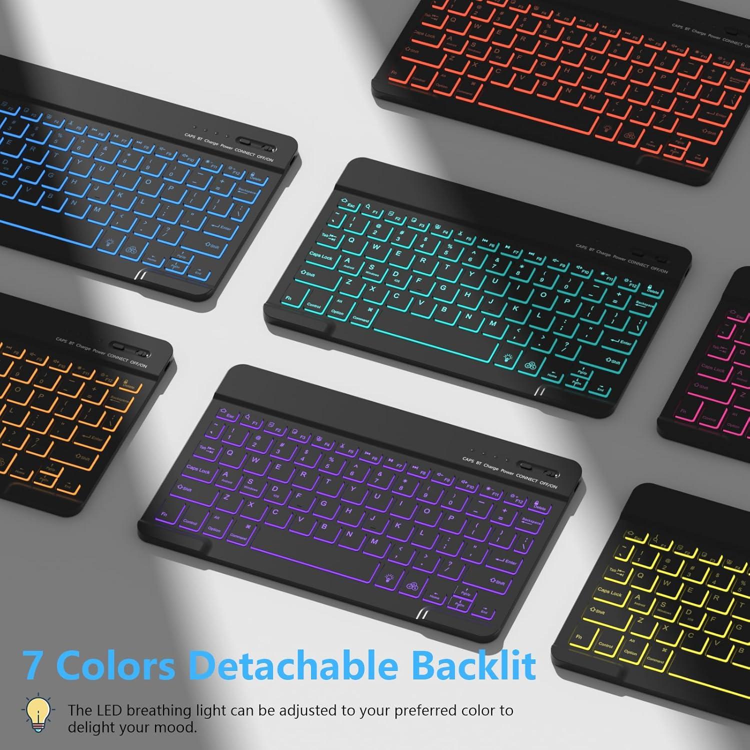 Funda de Teclado Retroiluminado FUWANG para iPad 10.2" 9na Gen