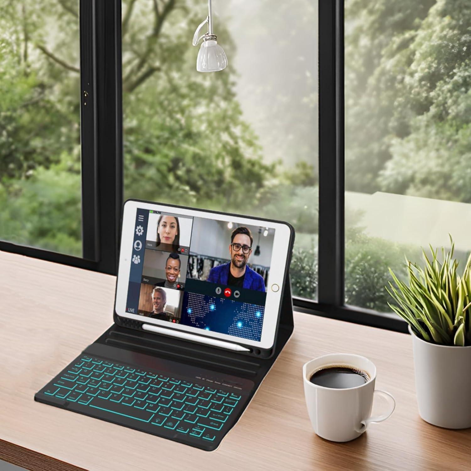 Funda de Teclado Retroiluminado FUWANG para iPad 10.2" 9na Gen