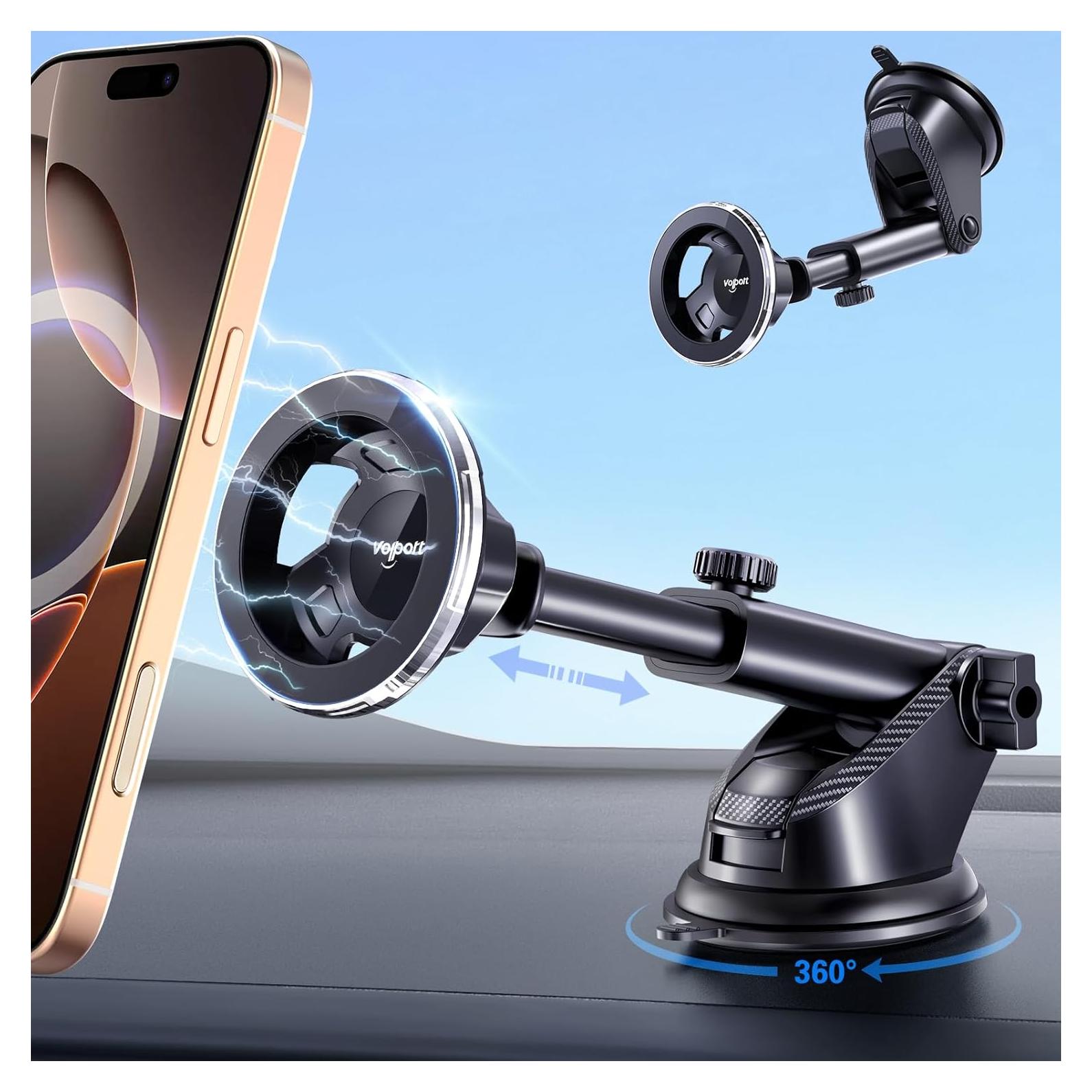 Soporte Magnético para Teléfono Volport con Ventosa 360°