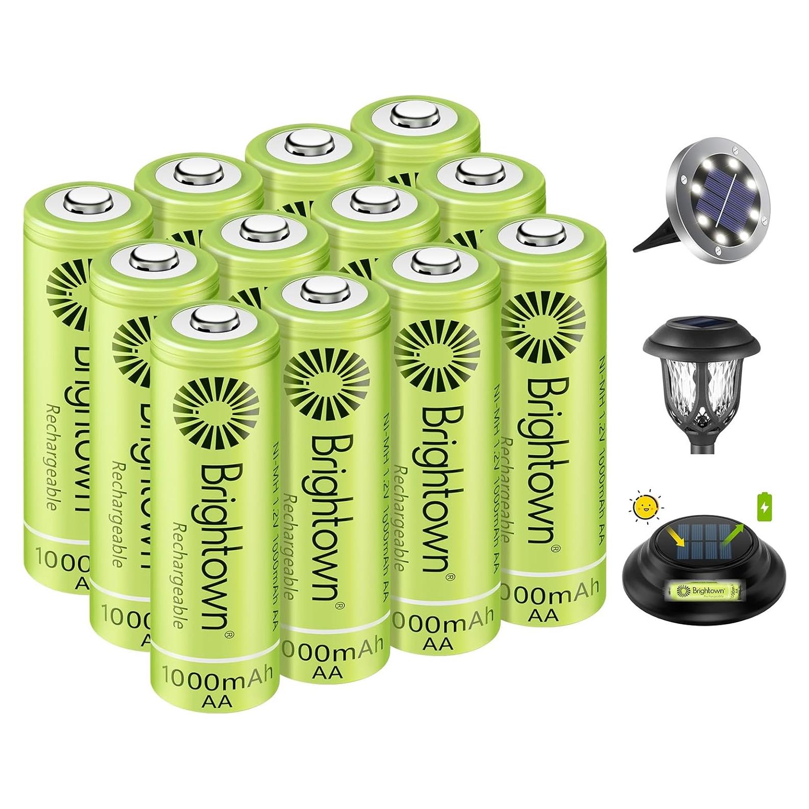 Baterías Recargables AA Brightown 1000mAh - Paquete de 12