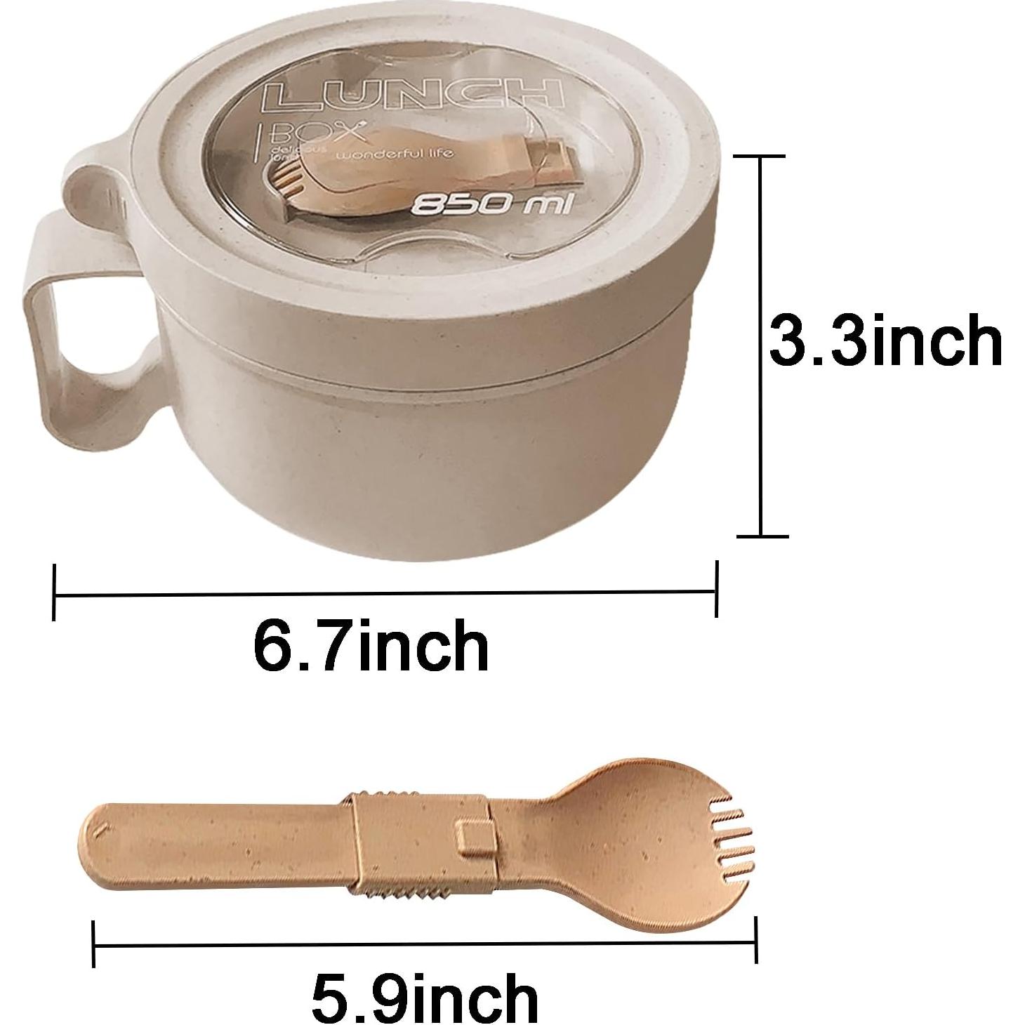 2Pack Tazas de Sopa MUUBOOX 850ml con Tapa Apto Microondas