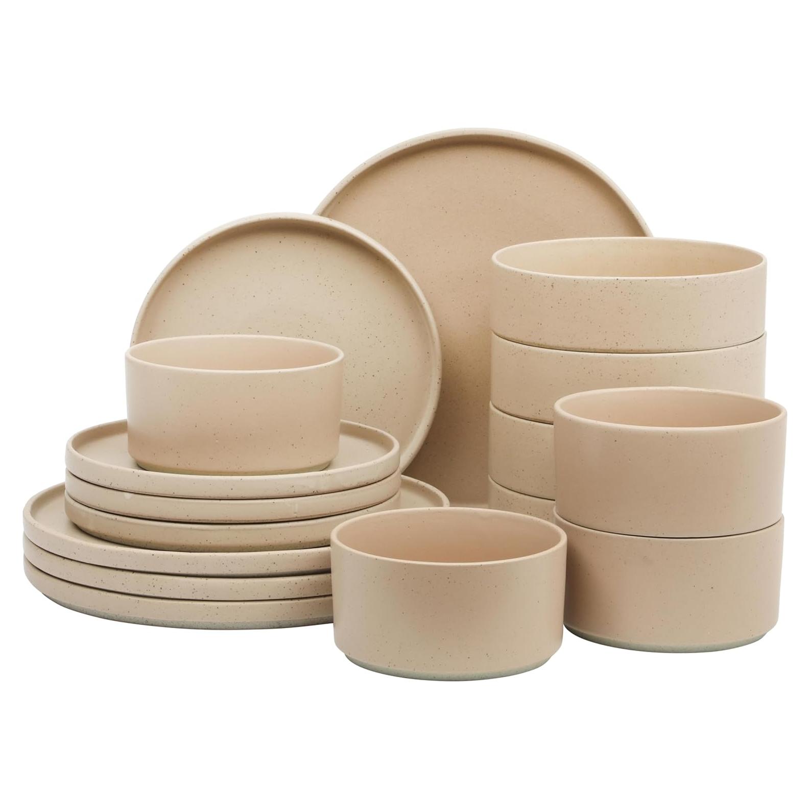 Vajilla Porcelana Gibson Elite Tatum 16 Piezas Rosa Taupe