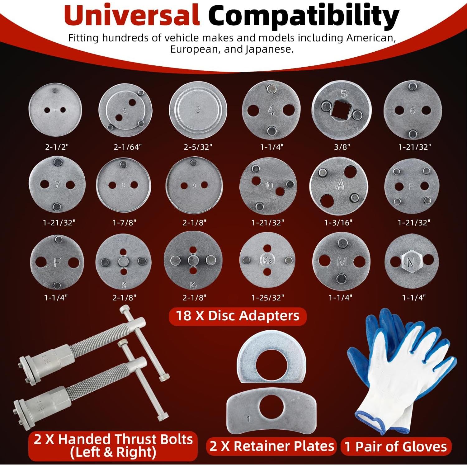 Juego de Herramientas de Freno 8MILELAKE 24 Piezas Profesional