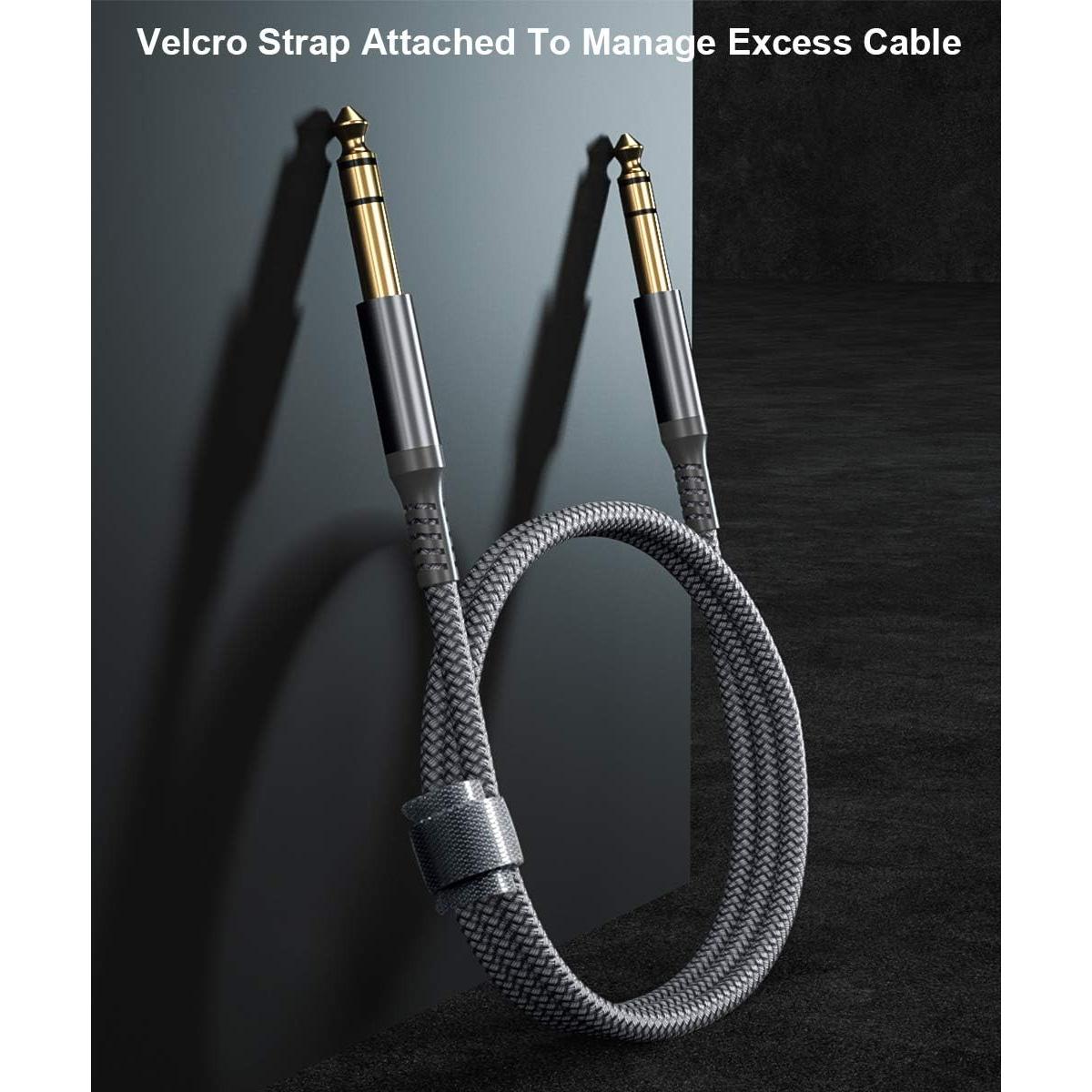 Cable de guitarra TRS Elebase 3.05m 2Pack Gris con conector 6.35mm