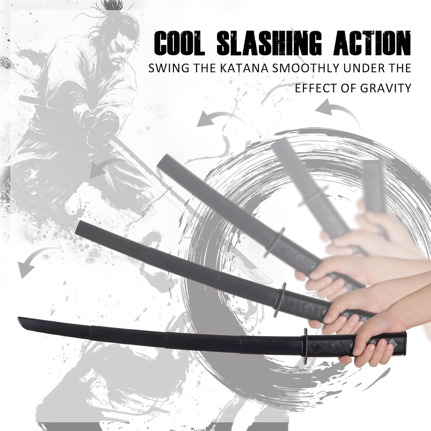 Espadas Samurai Retráctiles 3D - 2 Pcs - Juguete Negro