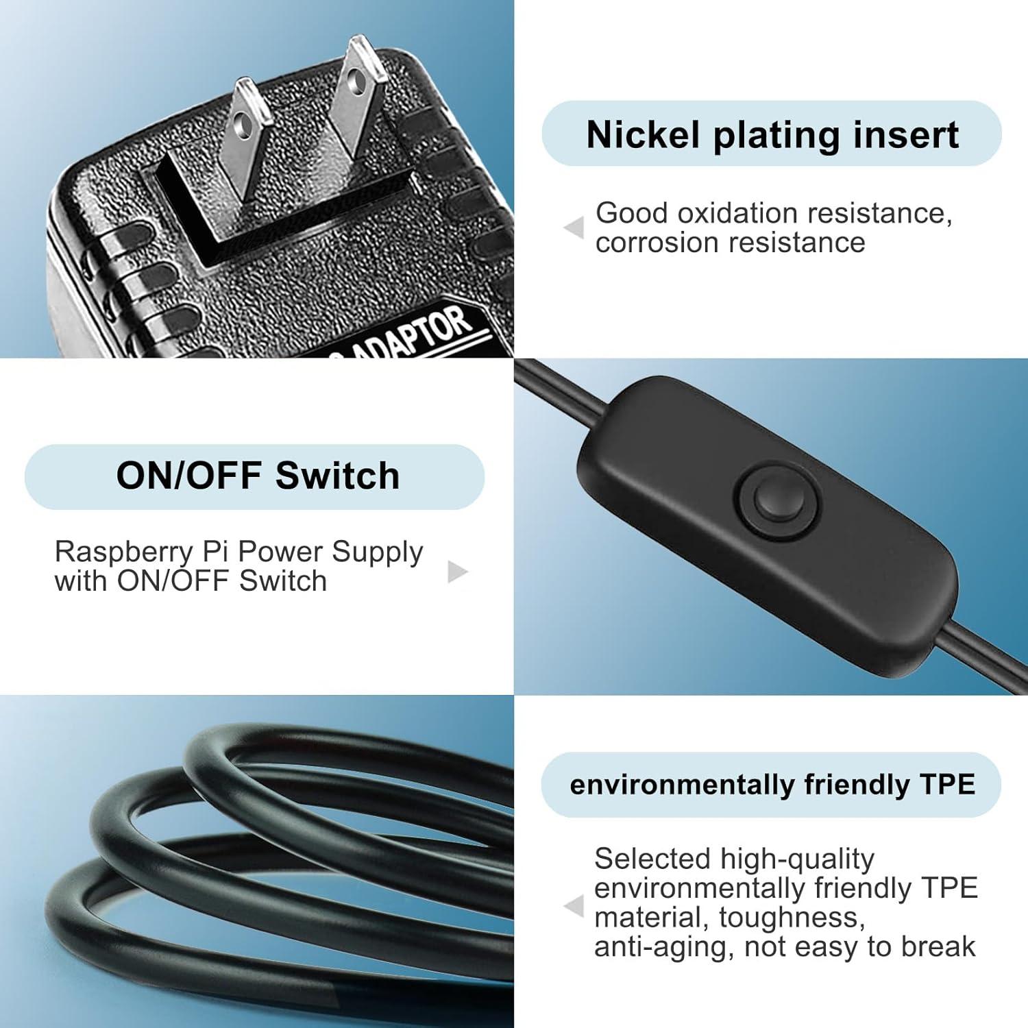 Adaptador de Alimentación Micro-USB 5V 3A para Raspberry Pi