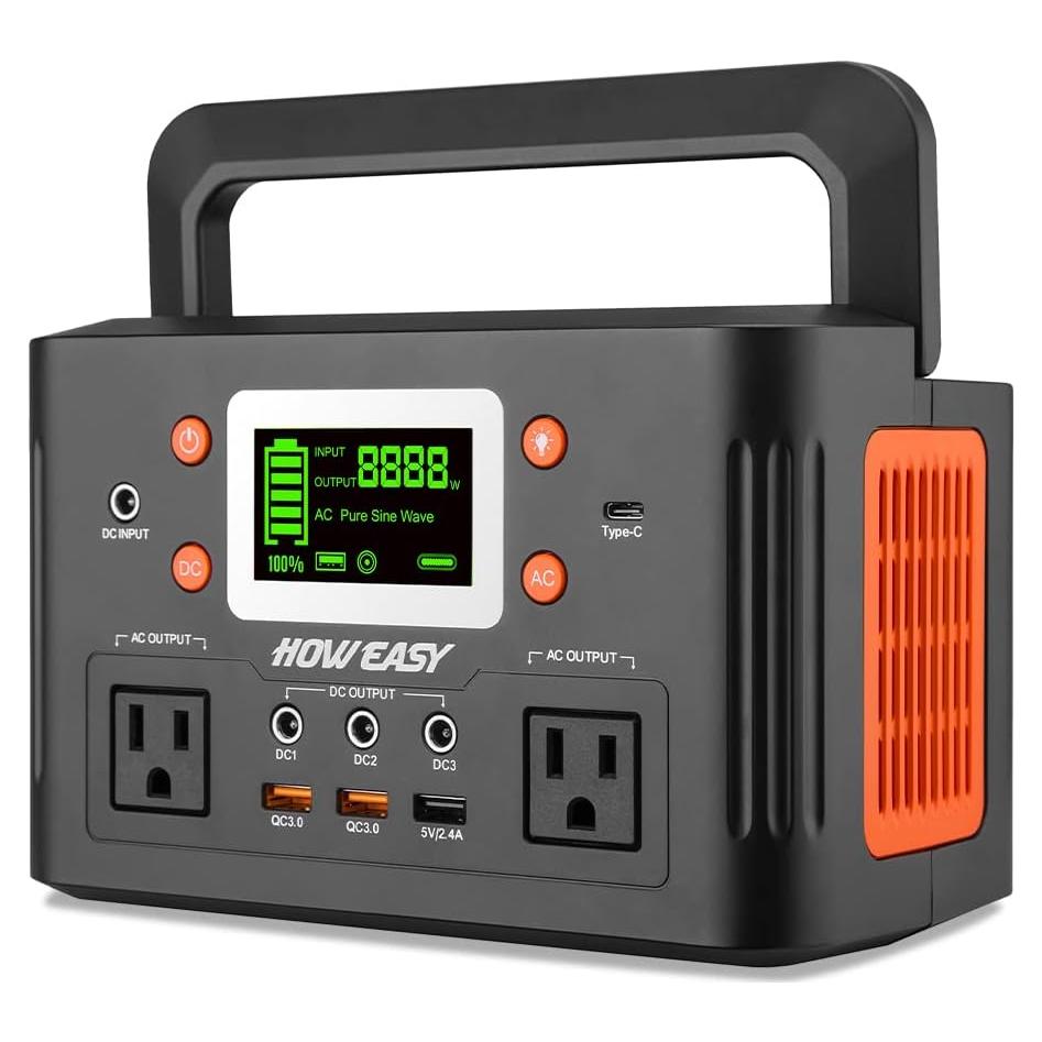 HOWEASY 260W Portable Power Station.178Wh Solar Generator(Solar Panel Not Included) with 2 110V/260W AC Power Socket Backup Power Supply, Suitable for CPAP, Outdoor Camping Travel Home Emergency