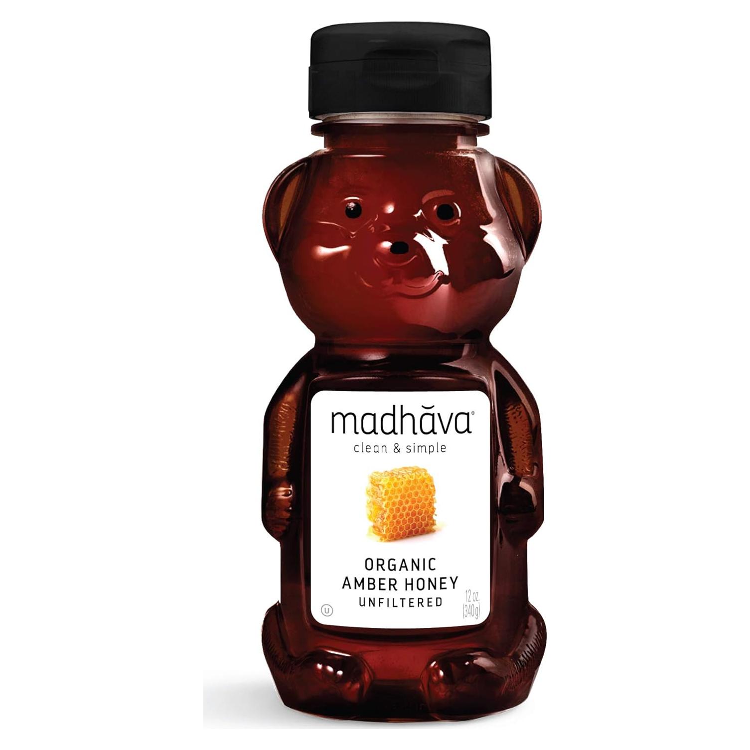 Miel Orgánica Madhava Sin Filtrar 340g - Paquete de 6