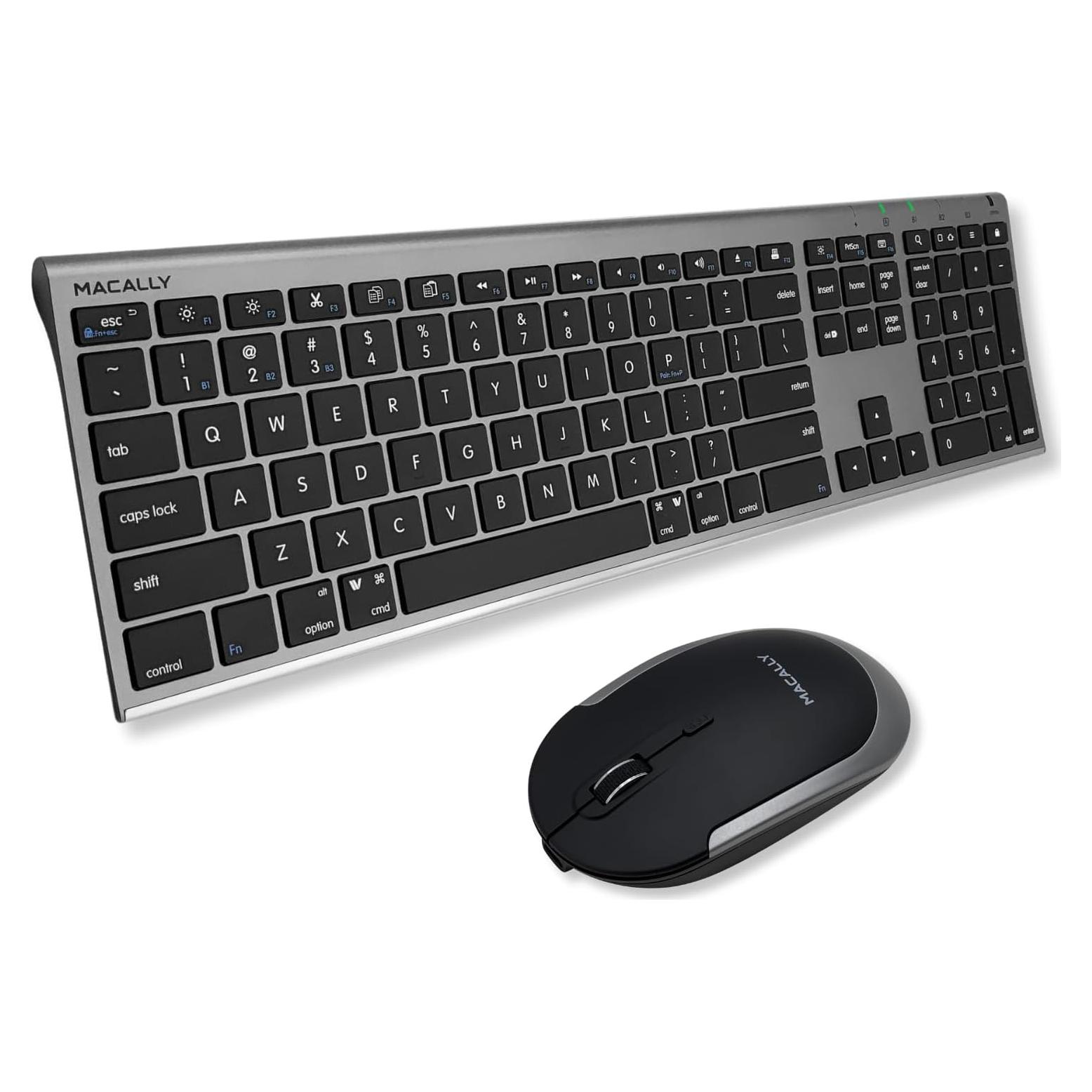 Combo Teclado y Ratón Bluetooth Macally Gris Espacial