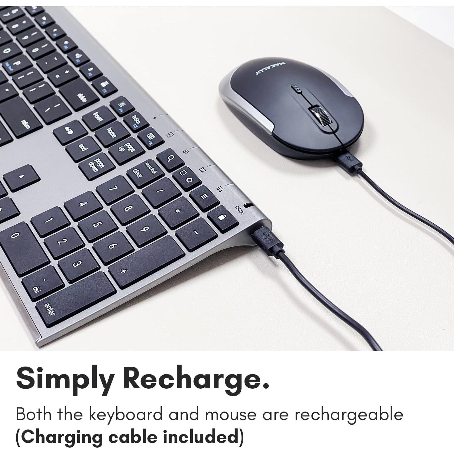 Combo Teclado y Ratón Bluetooth Macally Gris Espacial