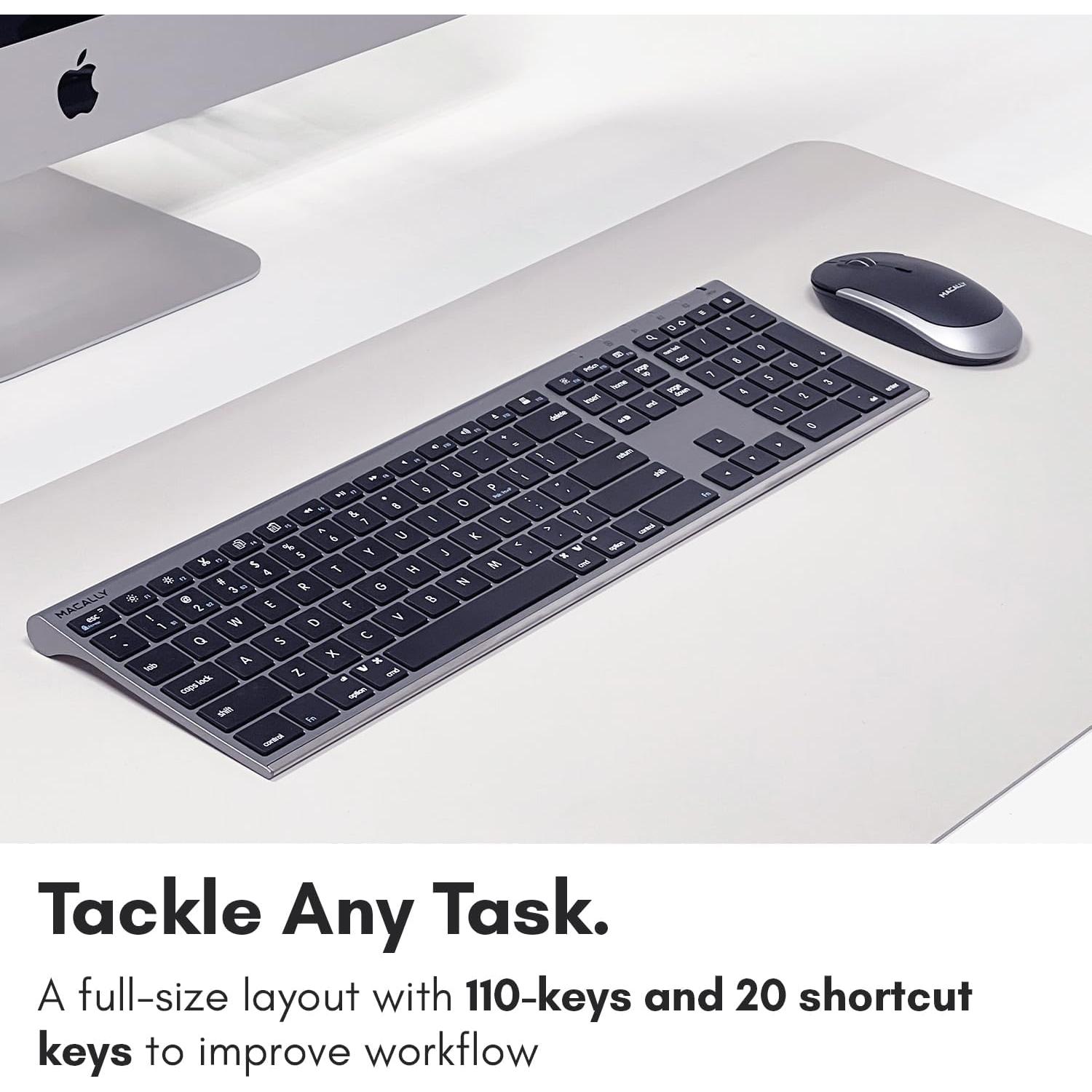 Combo Teclado y Ratón Bluetooth Macally Gris Espacial