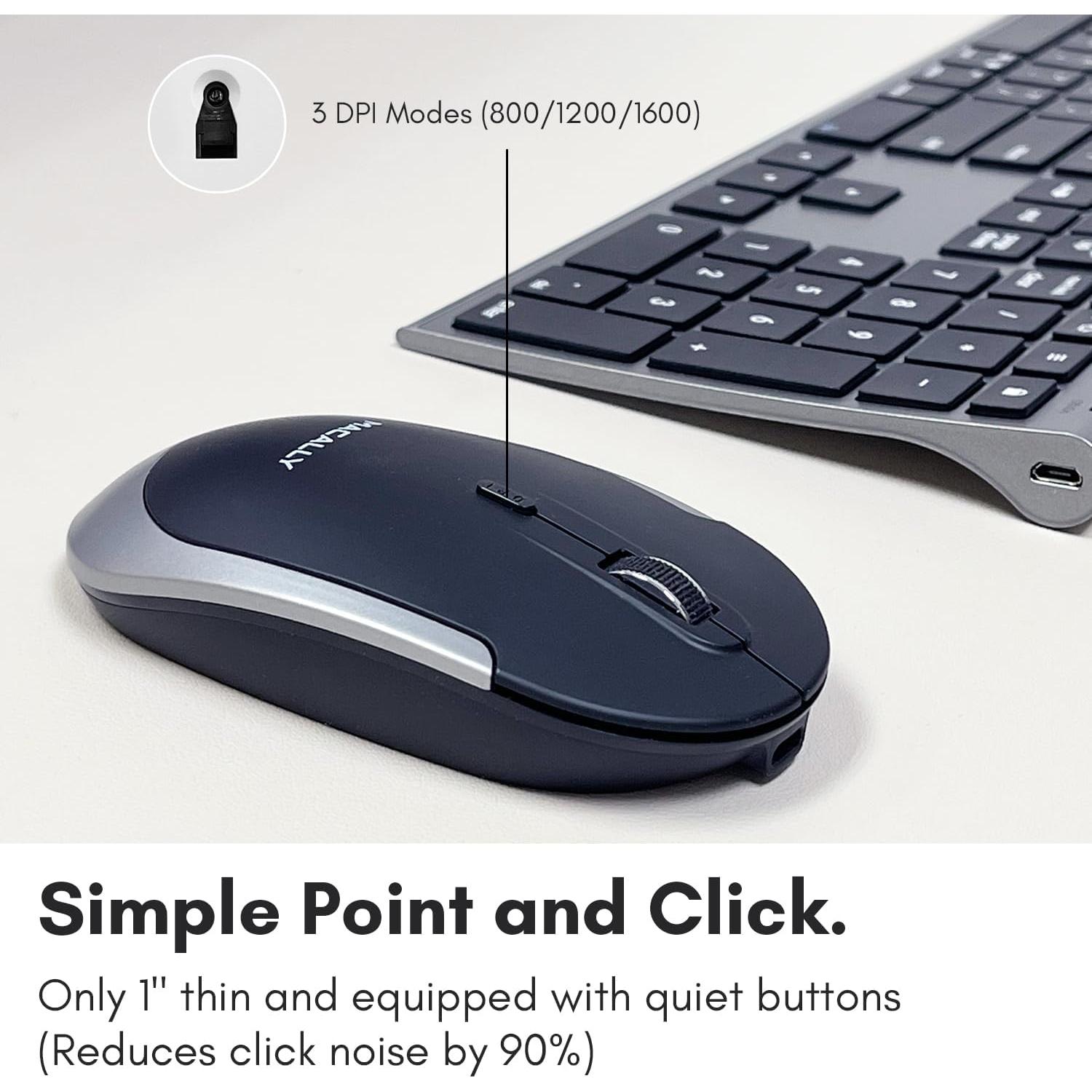 Combo Teclado y Ratón Bluetooth Macally Gris Espacial