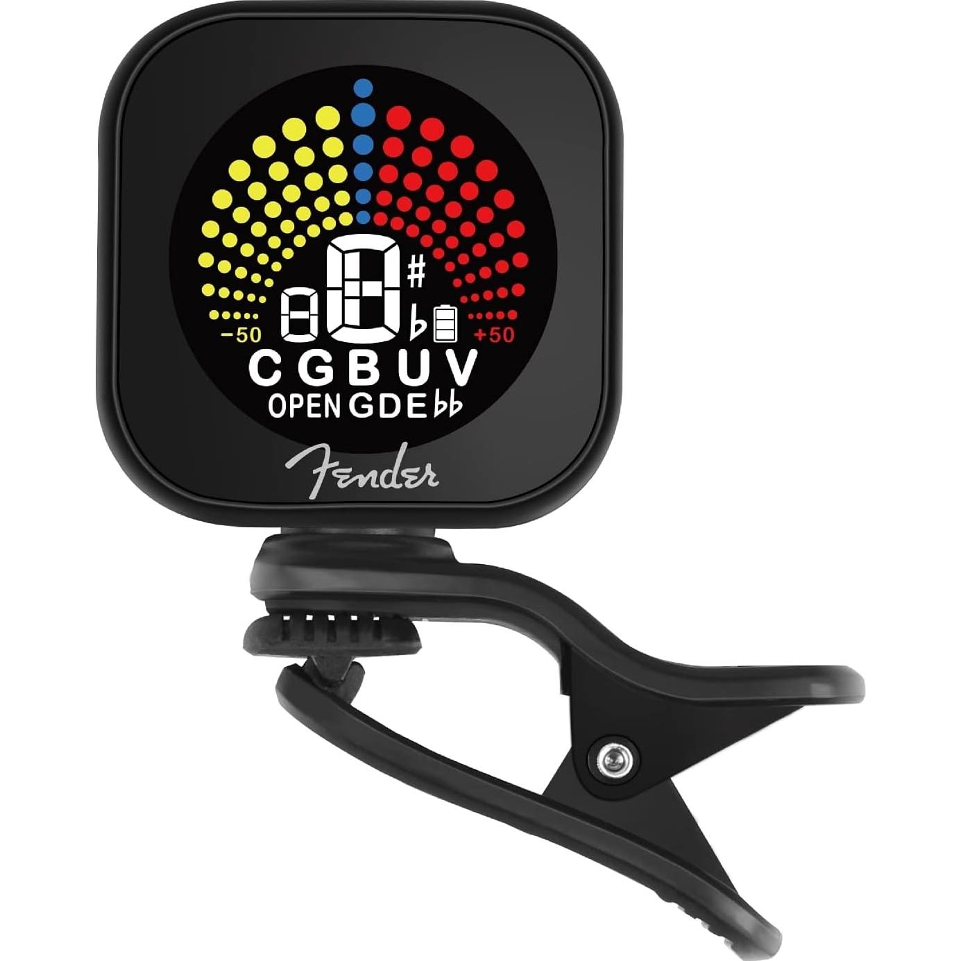 Afinador Recargable Fender Flash 2.0 Clip-On Negro
