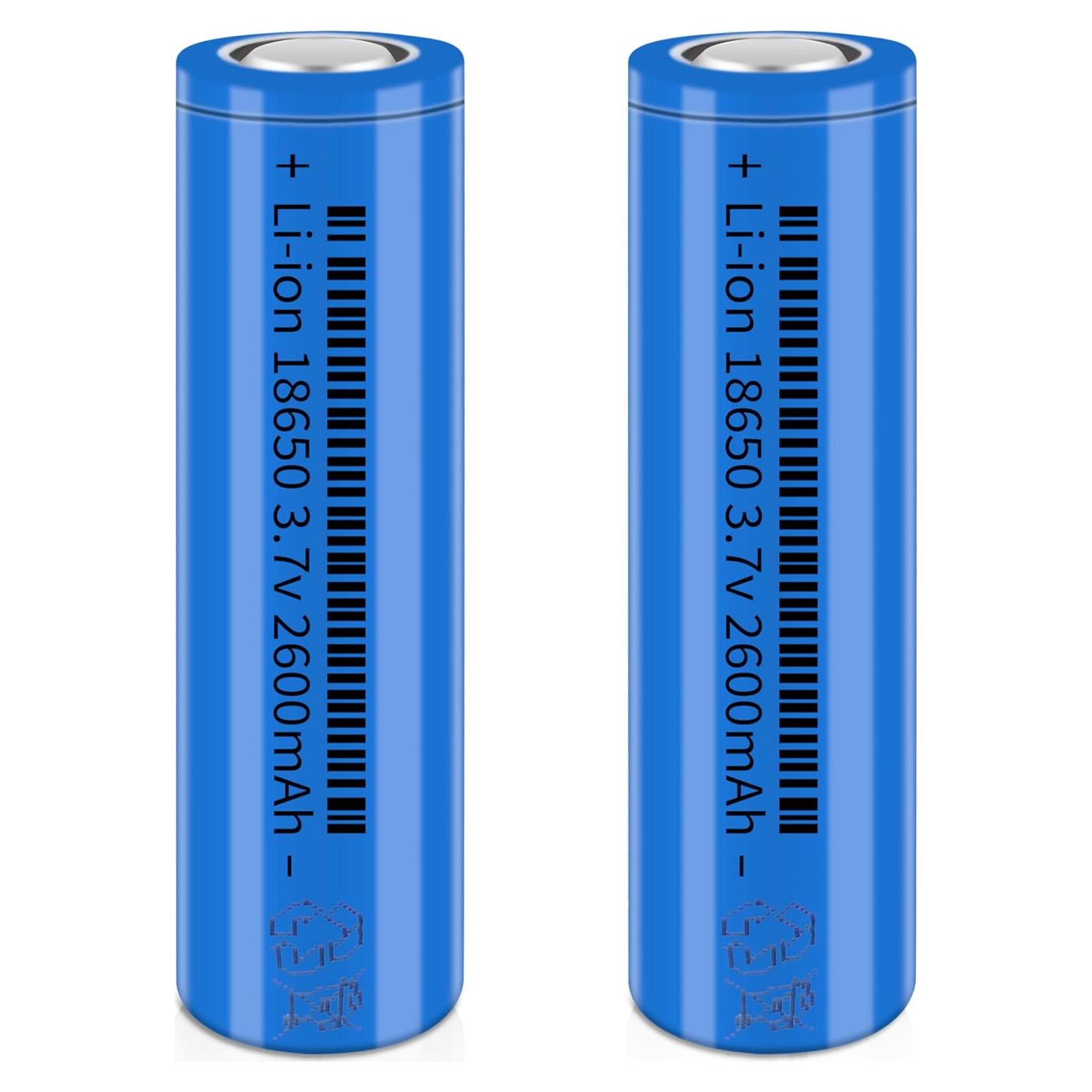 2 Baterías Recargables 18650 3.7V Cabeza Plana - Shenzhen Yifang