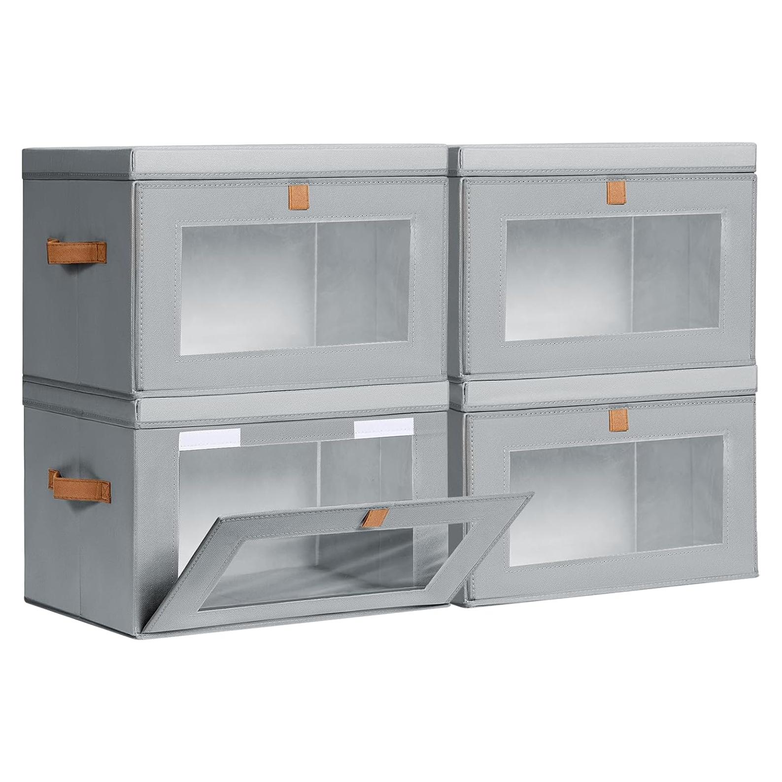 Cajas de Almacenamiento Plegables Homsorout 4 Unidades Gris
