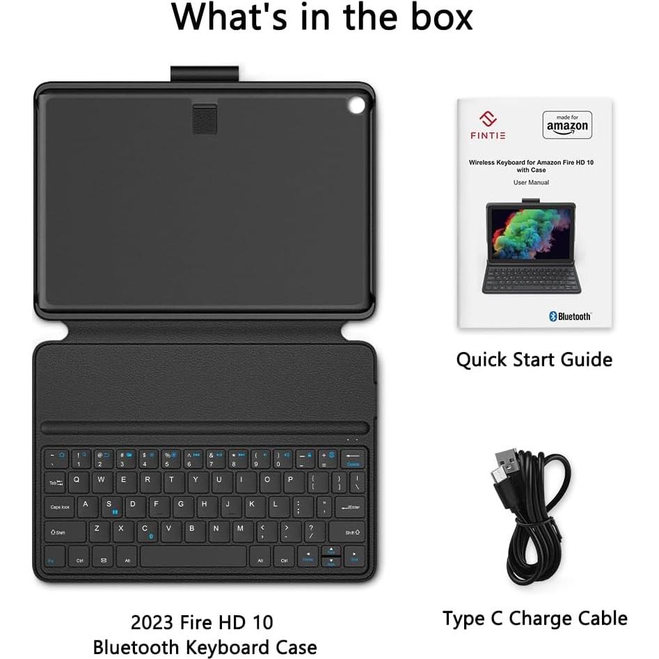 Funda Teclado Bluetooth Amazon Fire HD 10 2023 - Protección y Estilo