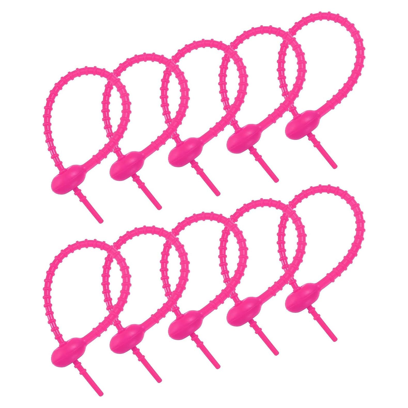 Sujetadores de Cable de Silicona MECCANIXITY 20 Pcs 18 cm Fucsia