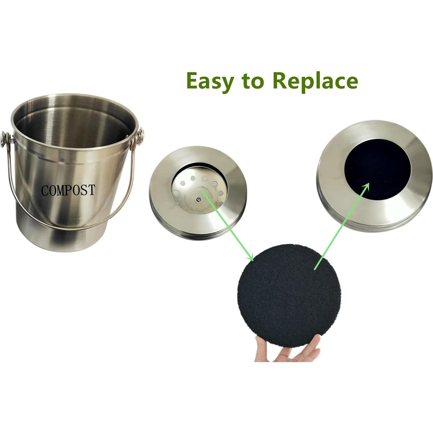 Filtro de Carbón Activado iUoczi 18.4 cm Redondo Paquete de 6