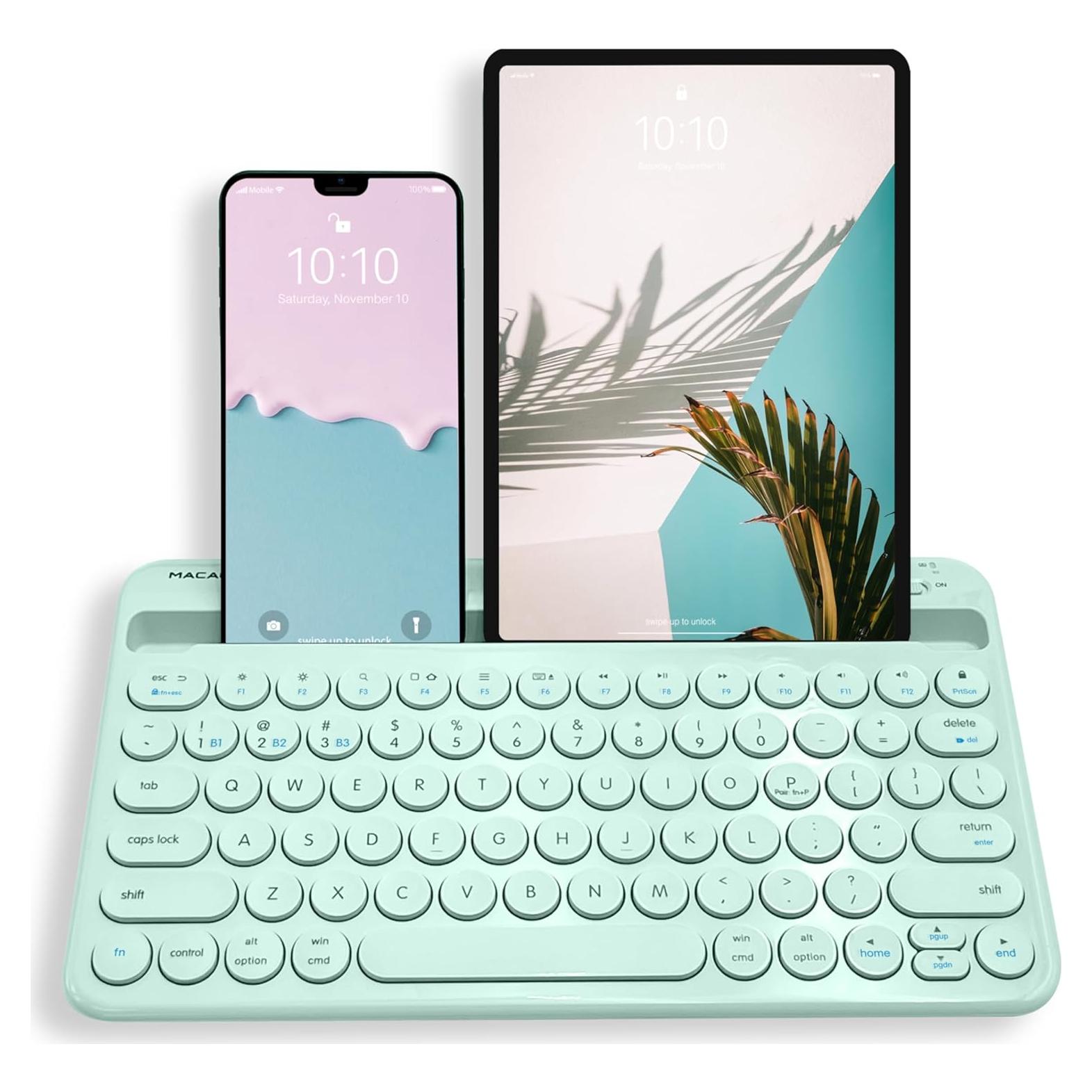 Teclado Bluetooth Macally para iPad y iPhone - Verde Menta