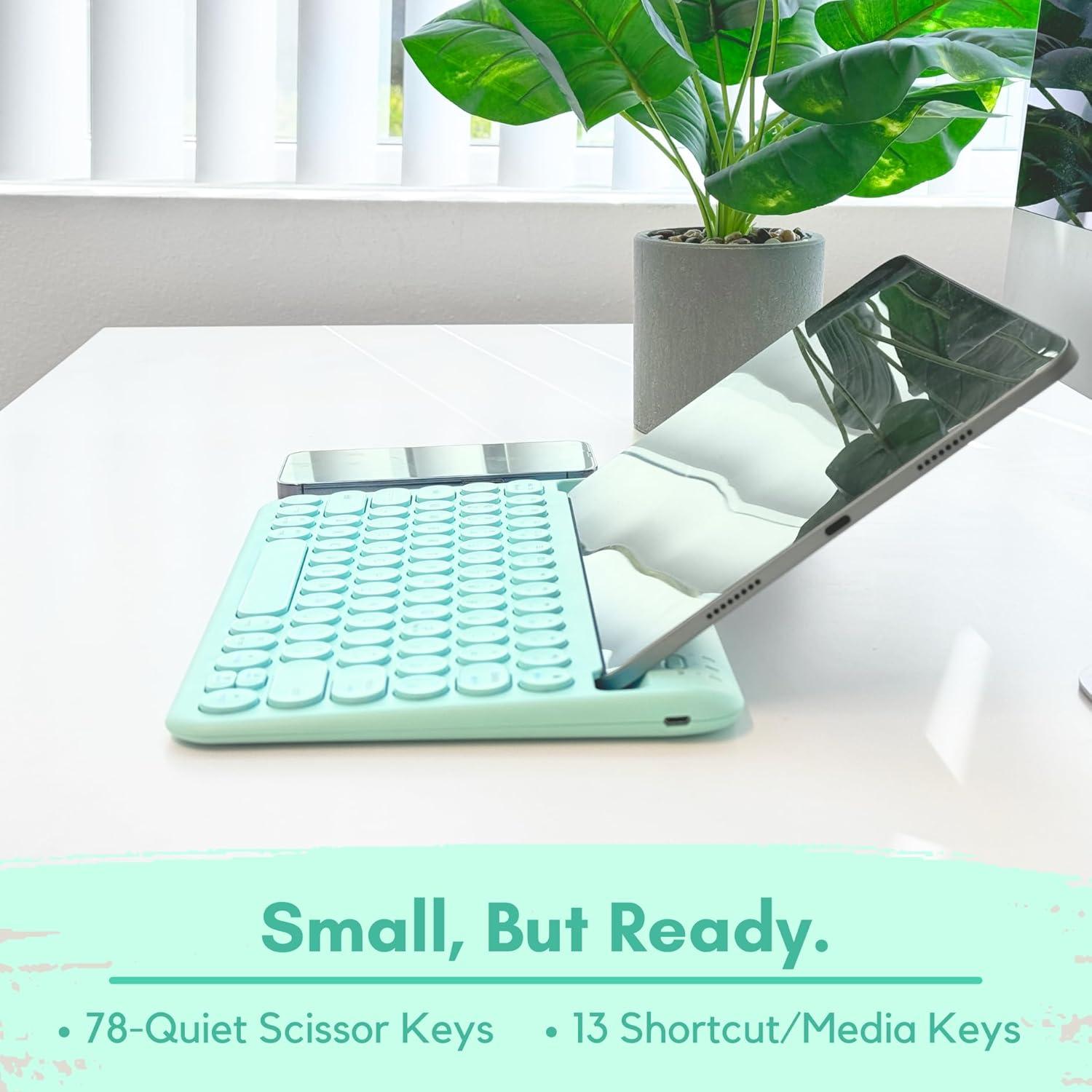 Teclado Bluetooth Macally para iPad y iPhone - Verde Menta