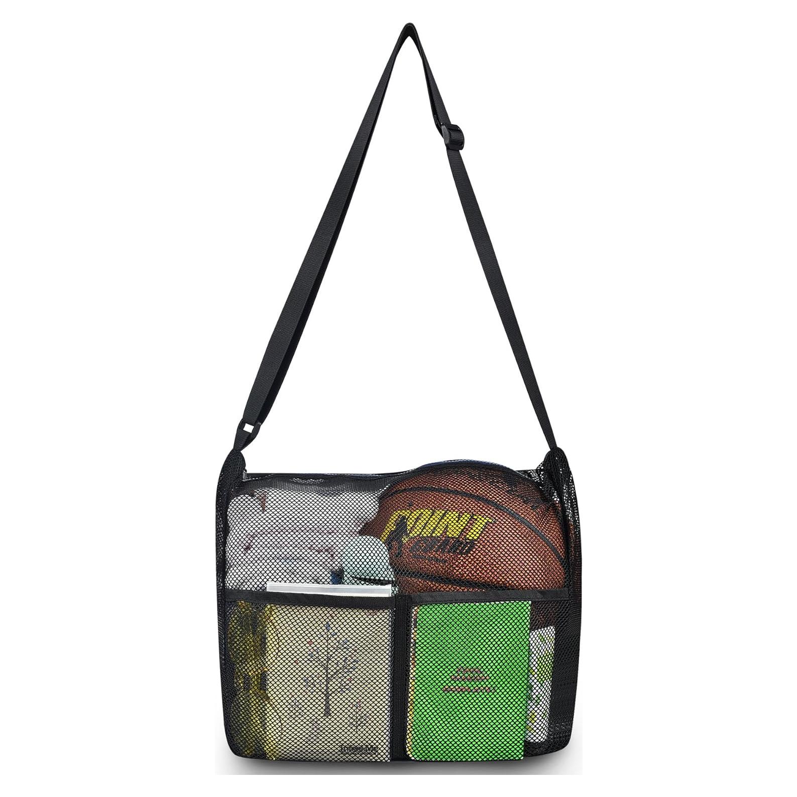 Bolsa de gimnasio Mildbeer mediana malla negra 30x15x30 cm