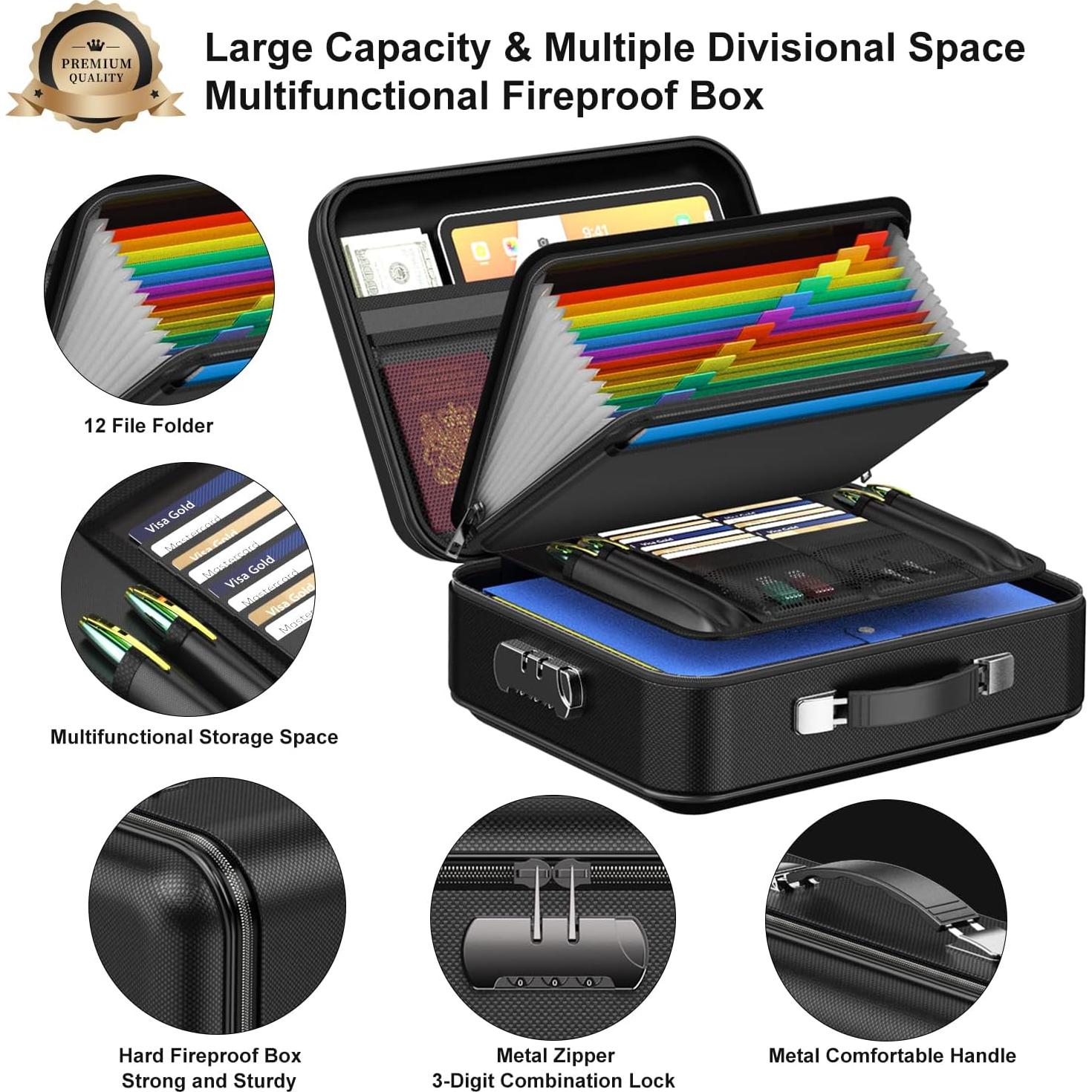 Caja de Documentos a Prueba de Fuego COLCASE 2.16 kg Negra