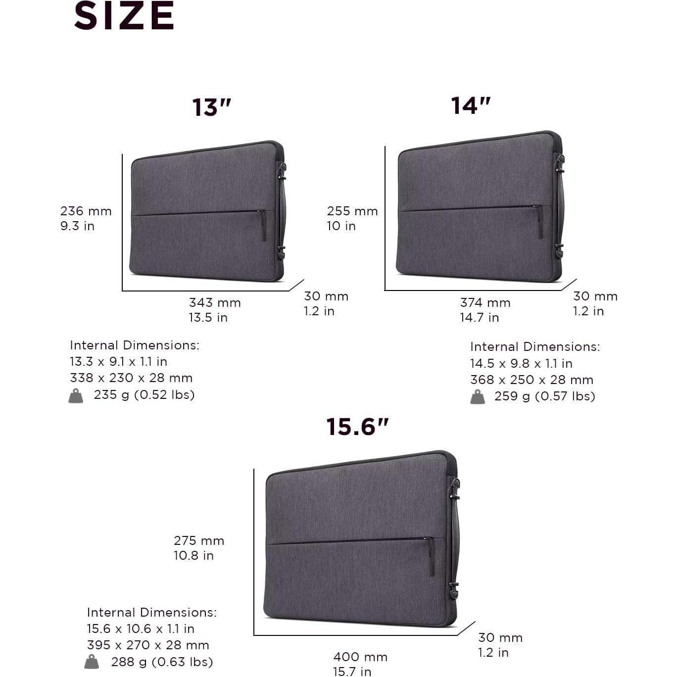 Funda para Laptop Lenovo Urbana 14" Resistente al Agua - Gris