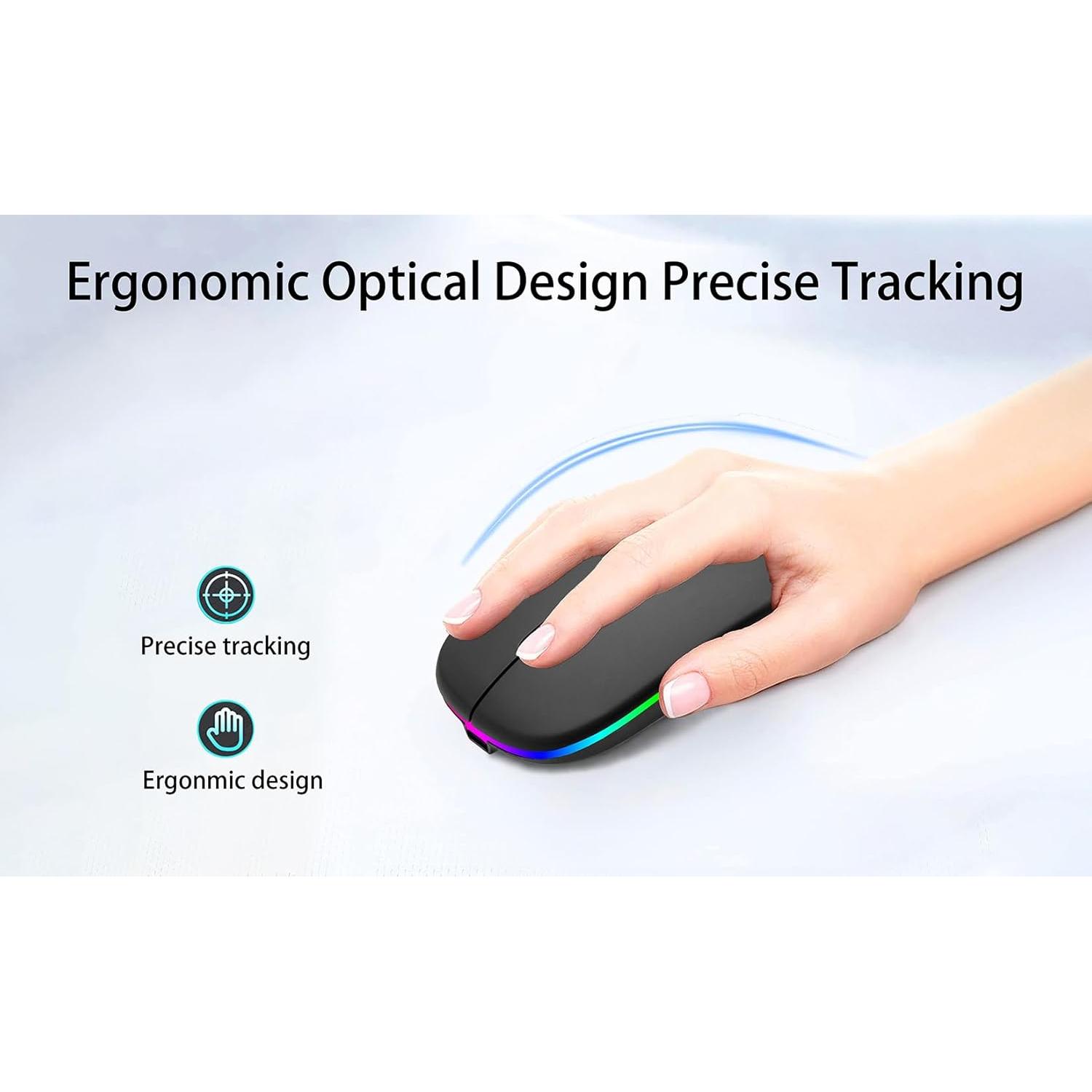 Ratón Inalámbrico Bluetooth AIKOKOK Recargable Negro