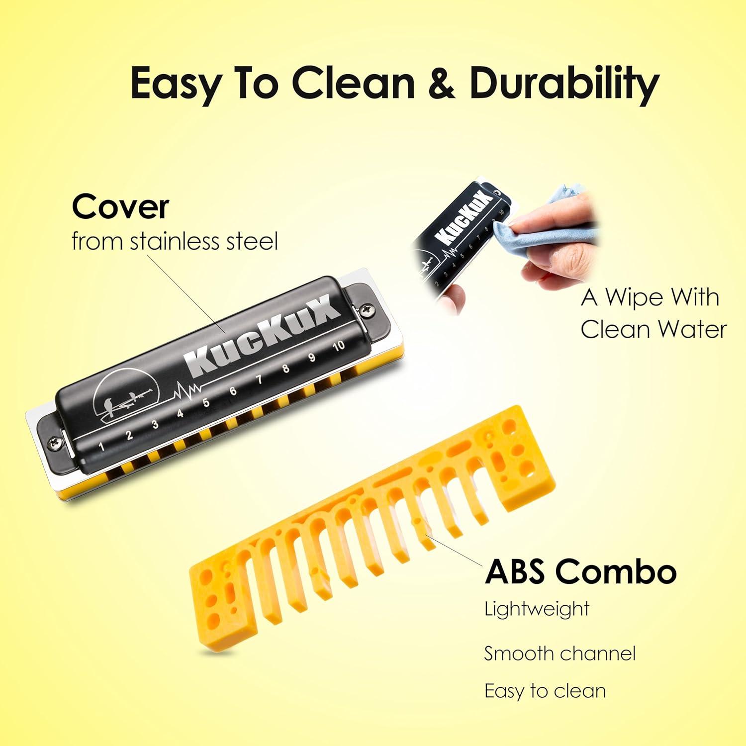 Harmónica Diatónica D - 10 Agujeros, Bronce Fosforado, ABS