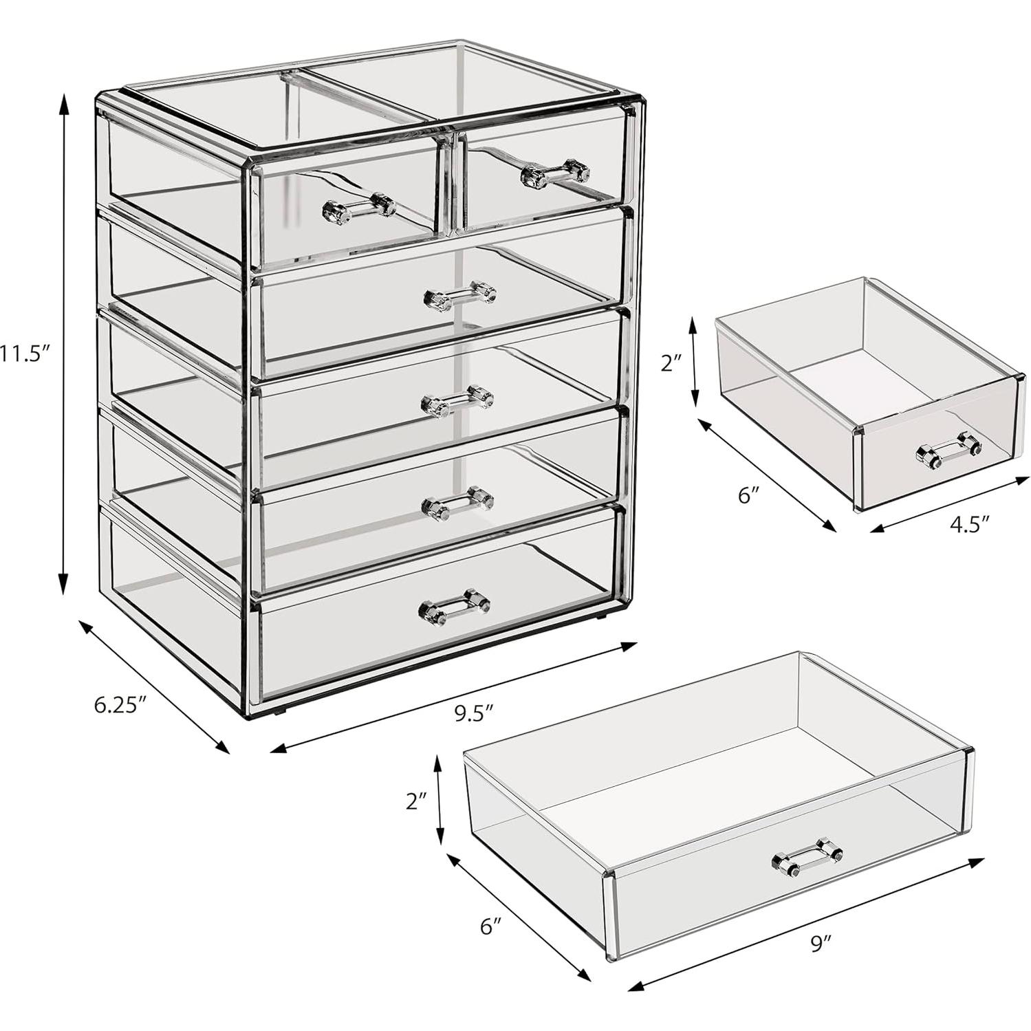 Organizador de Maquillaje Sorbus Joya Negra 6 Cajones