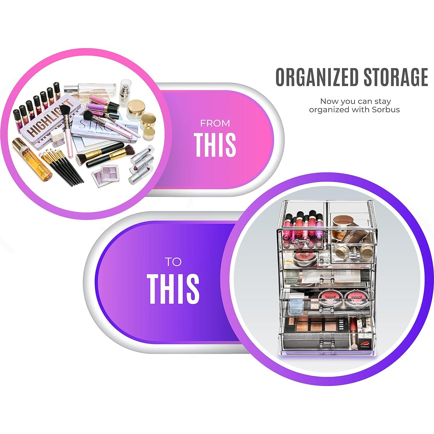 Organizador de Maquillaje Sorbus Joya Negra 6 Cajones