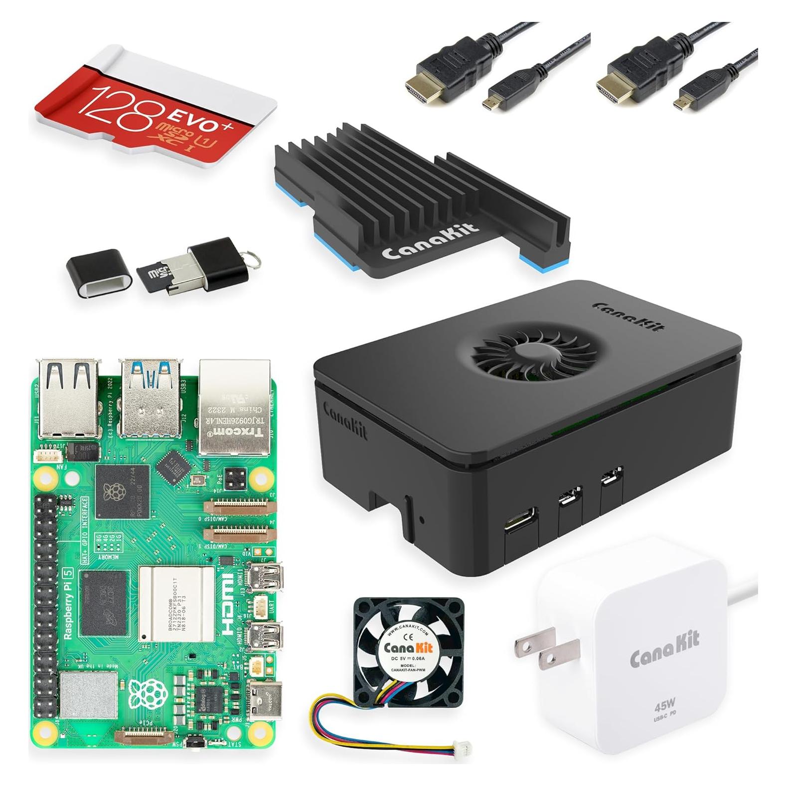 CanaKit Raspberry Pi 5 Kit Inicio PRO 8GB RAM 128GB