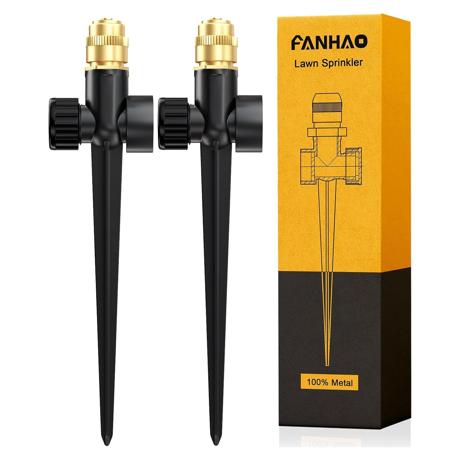 Aspersor de Jardín FANHAO 2 Piezas Ajustable 360° Metal