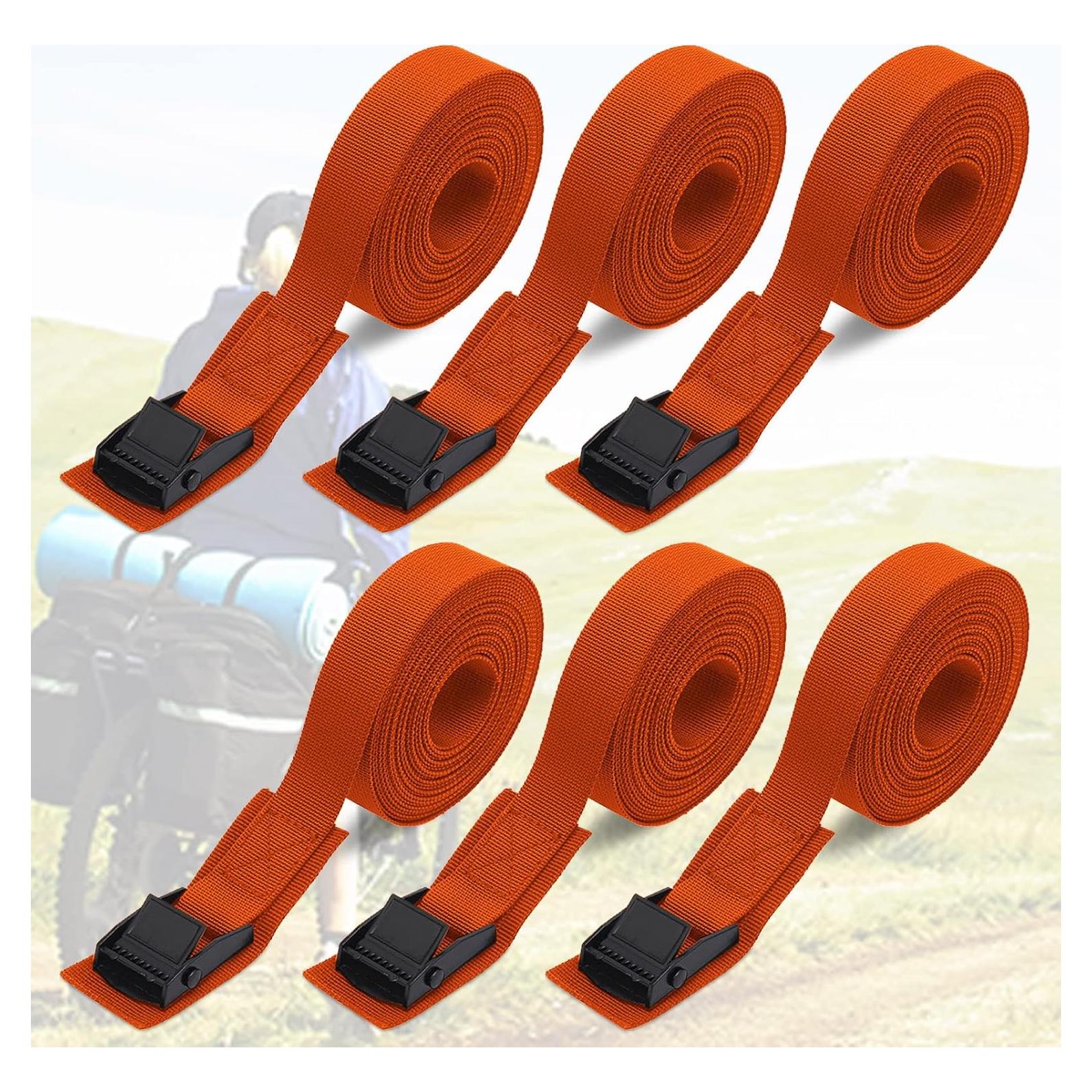 Correas de Amarre Ayifan 2m Naranja 6 Piezas 250kg Ajustables