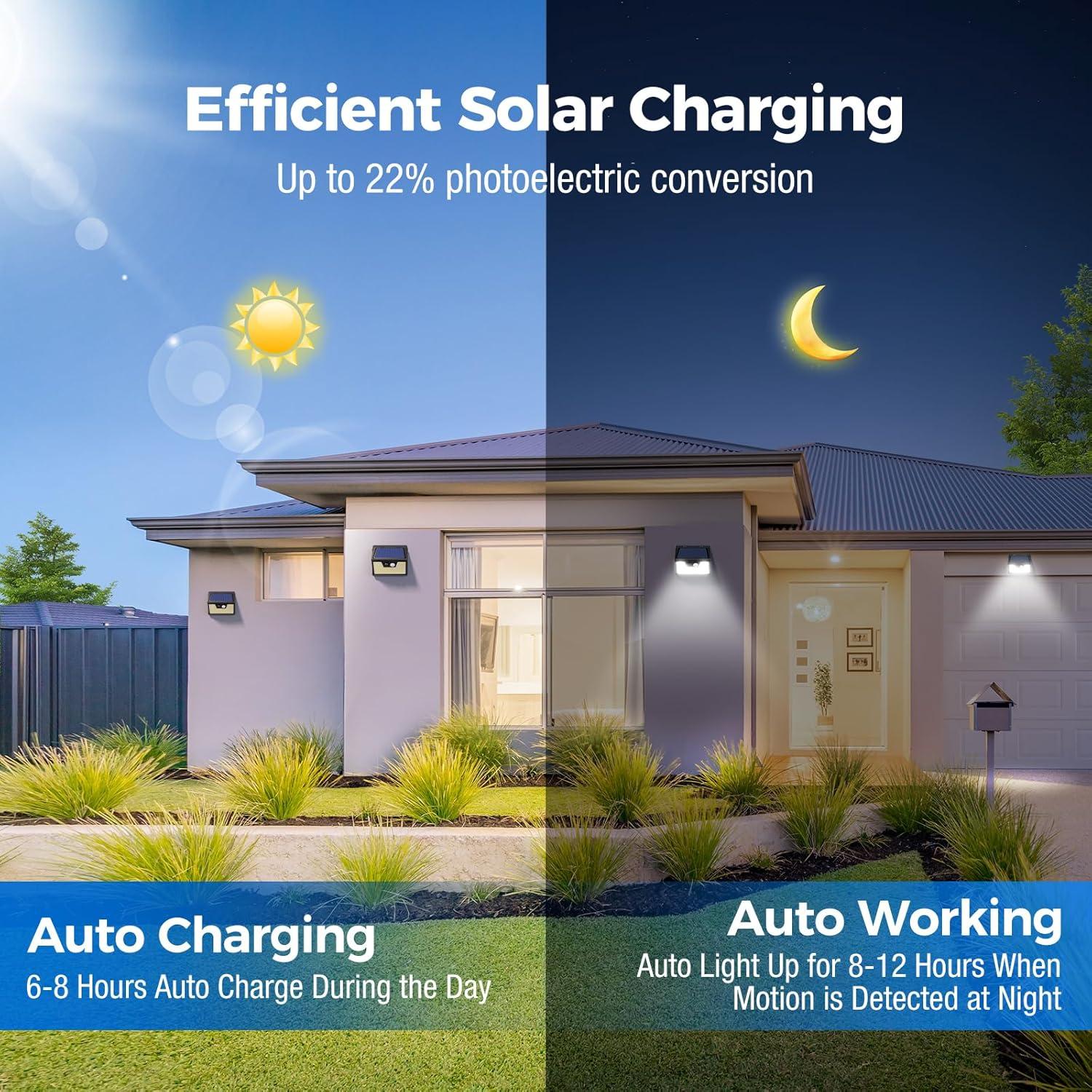 Luces Solares Peasur 12 Paquetes 140 LEDs Impermeables