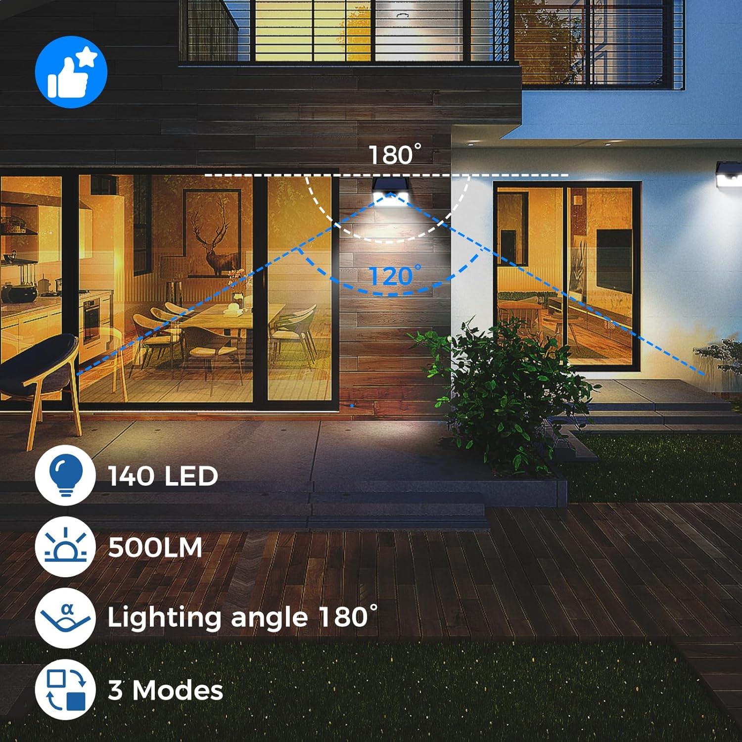 Luces Solares Peasur 12 Paquetes 140 LEDs Impermeables