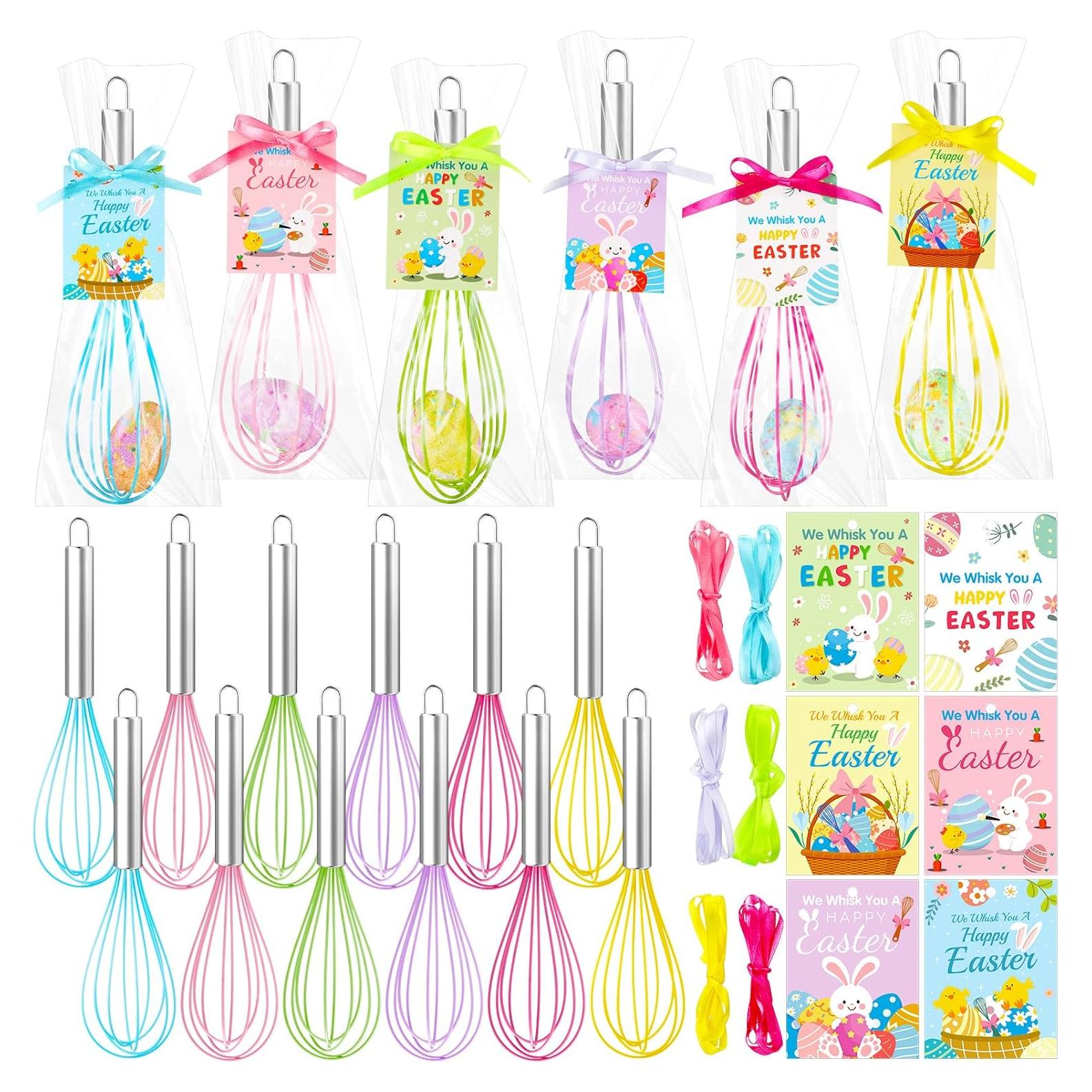 Juego de 12 Batidores de Pascua Funnymoom - Silicona y Acero Inoxidable