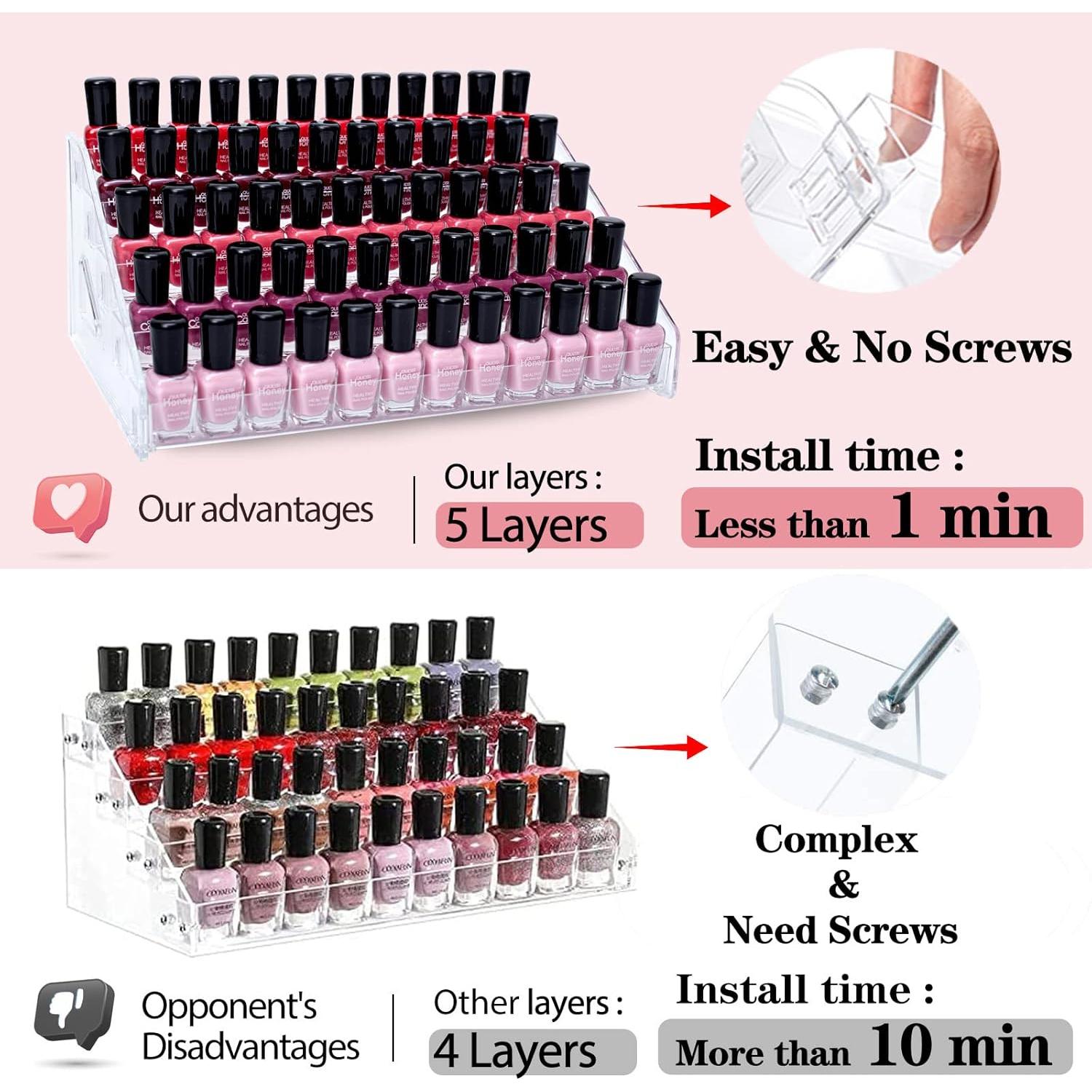 Organizador de Esmaltes y Gafas ALUYUYO 5 Niveles Acrílico