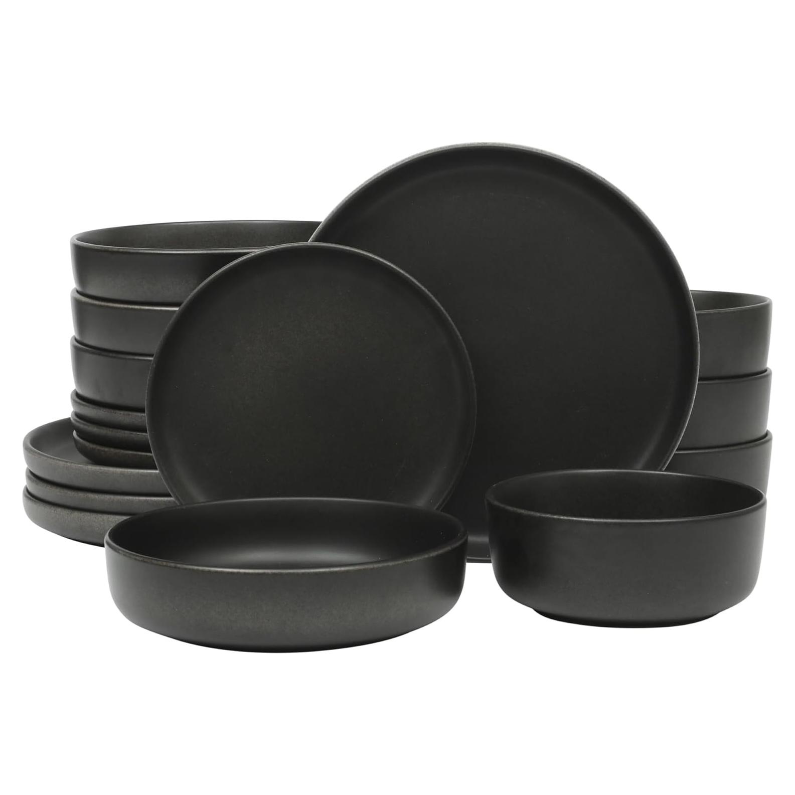 Gibson Soho Lounge Pasco 16 Piezas Cerámica Negra