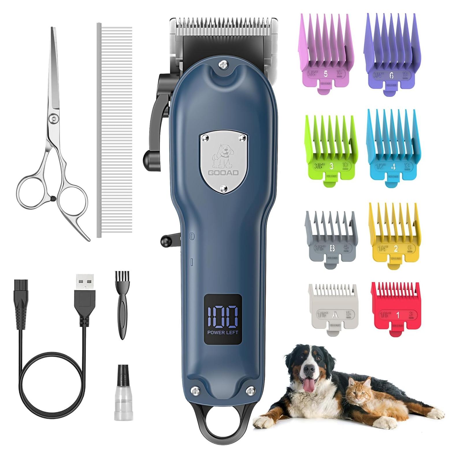 Cortadora de Pelo de Perro Inalámbrica Gooad Azul 2000mAh