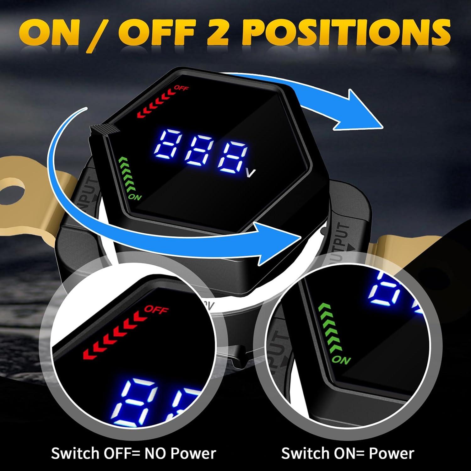 Interruptor de Batería AWBLIN 612 con Voltímetro LED 250A