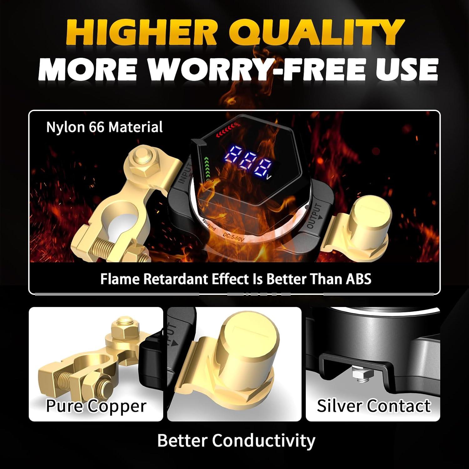 Interruptor de Batería AWBLIN 612 con Voltímetro LED 250A