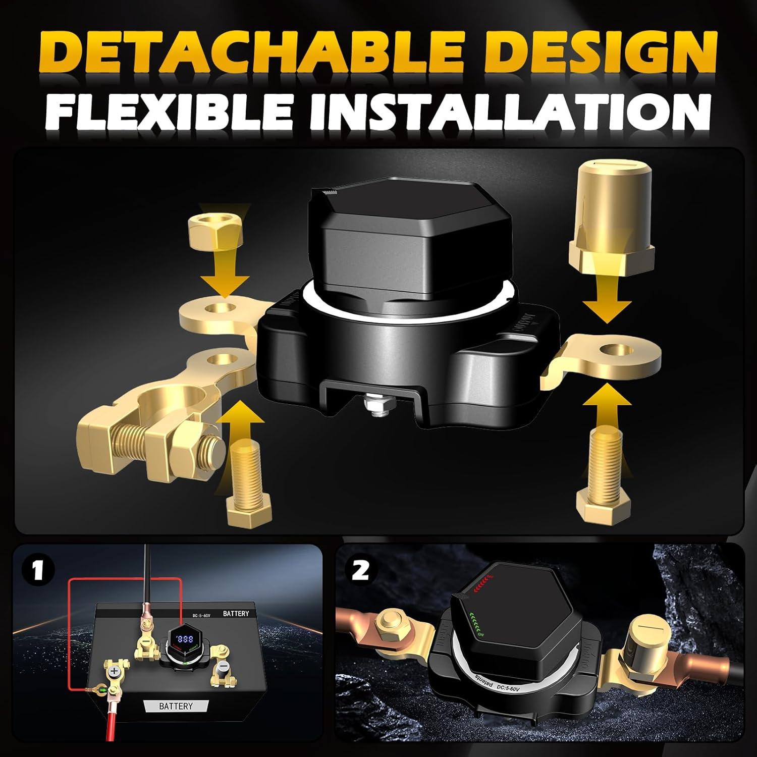 Interruptor de Batería AWBLIN 612 con Voltímetro LED 250A