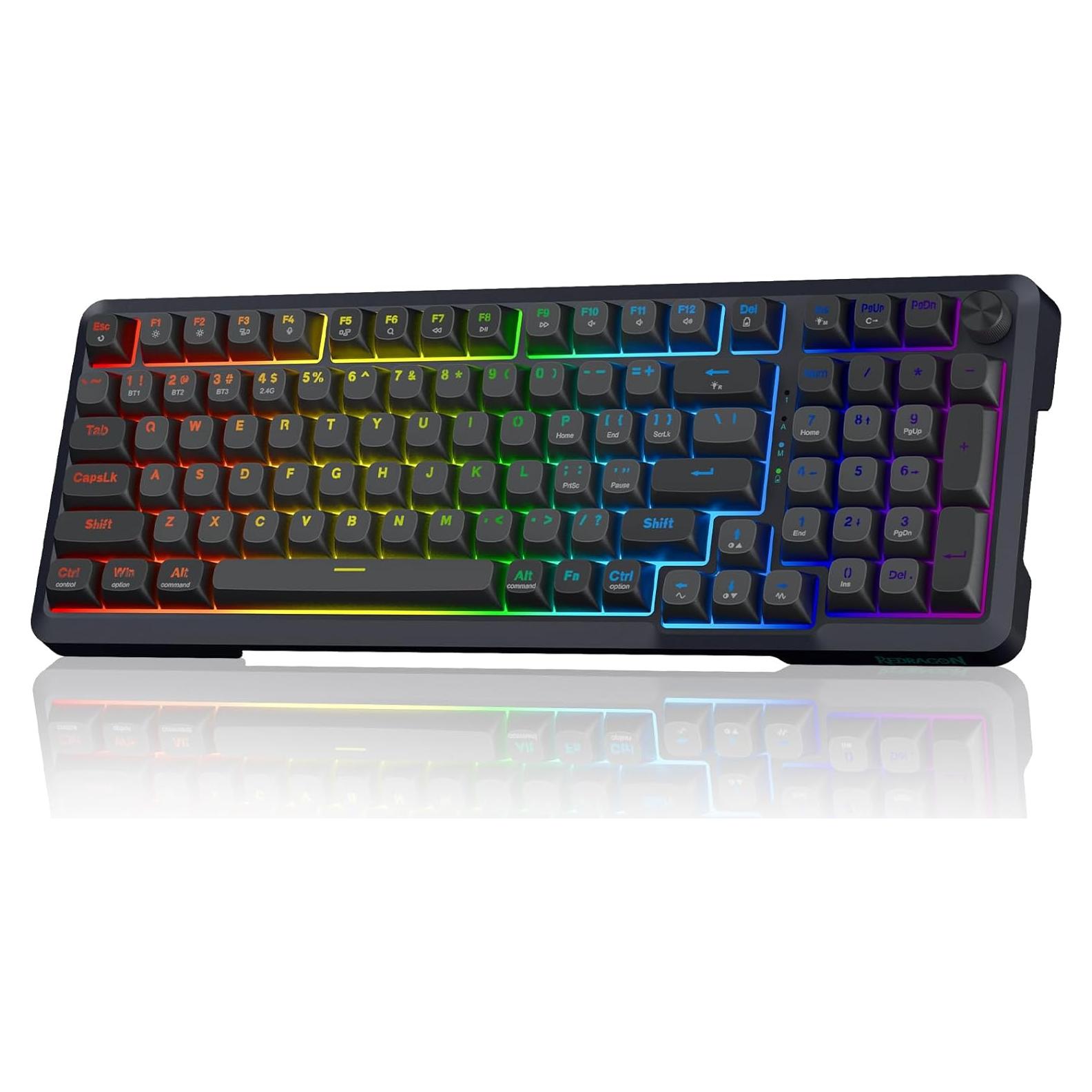 Teclado Mecánico Inalámbrico Redragon K688 RGB 98 Teclas