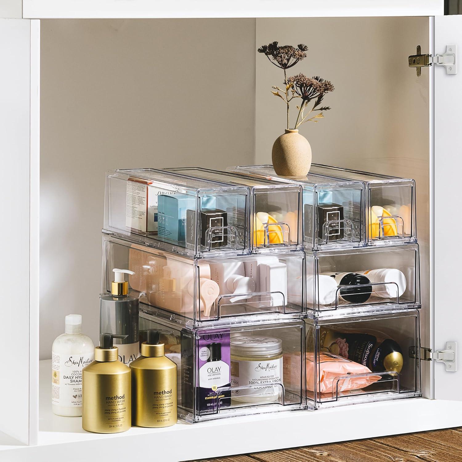 Cajones de Refrigerador Sorbus - 3 Organizadores Apilables Transparentes