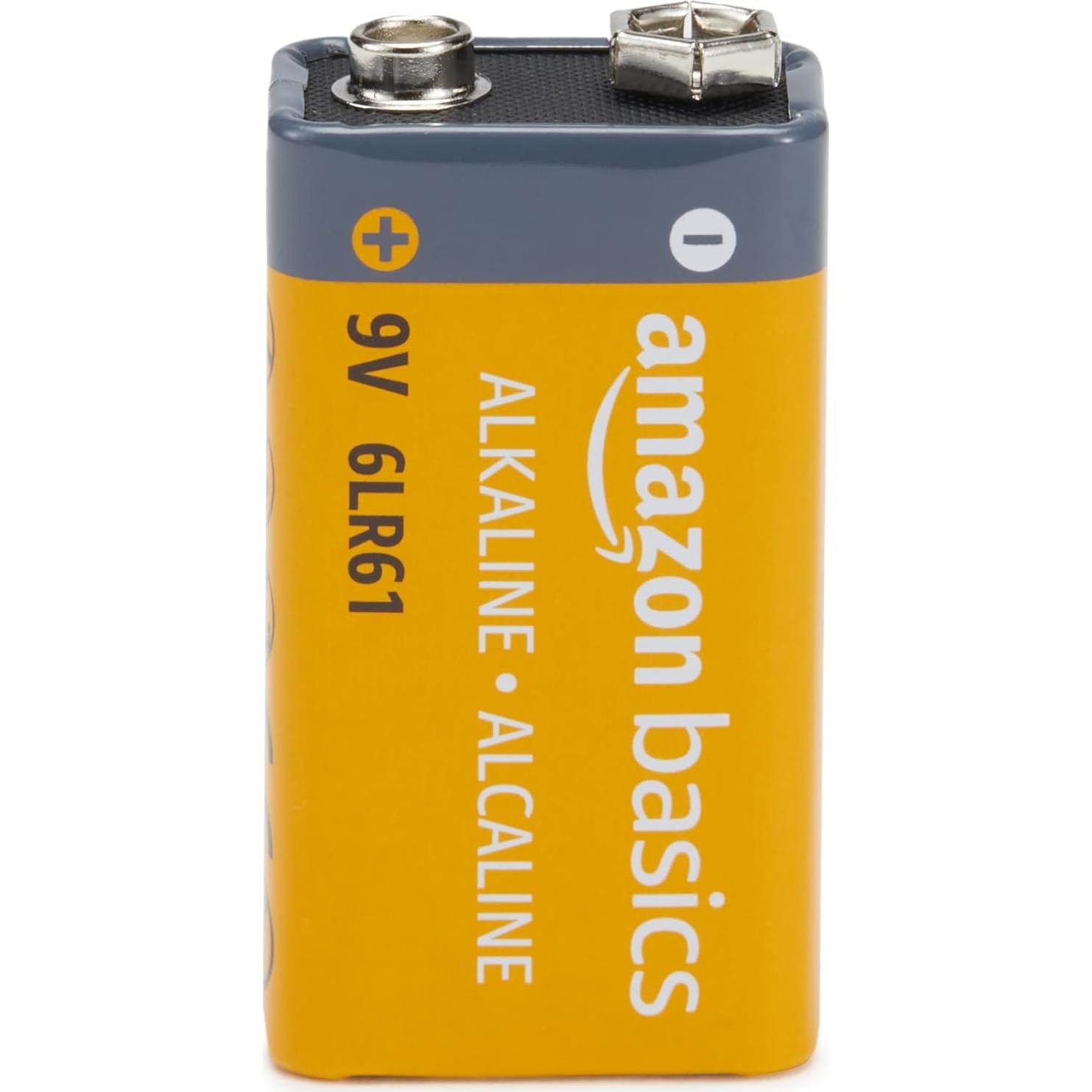 Baterías Alcalinas 9V Amazon Basics Paquete de 4 Unidades