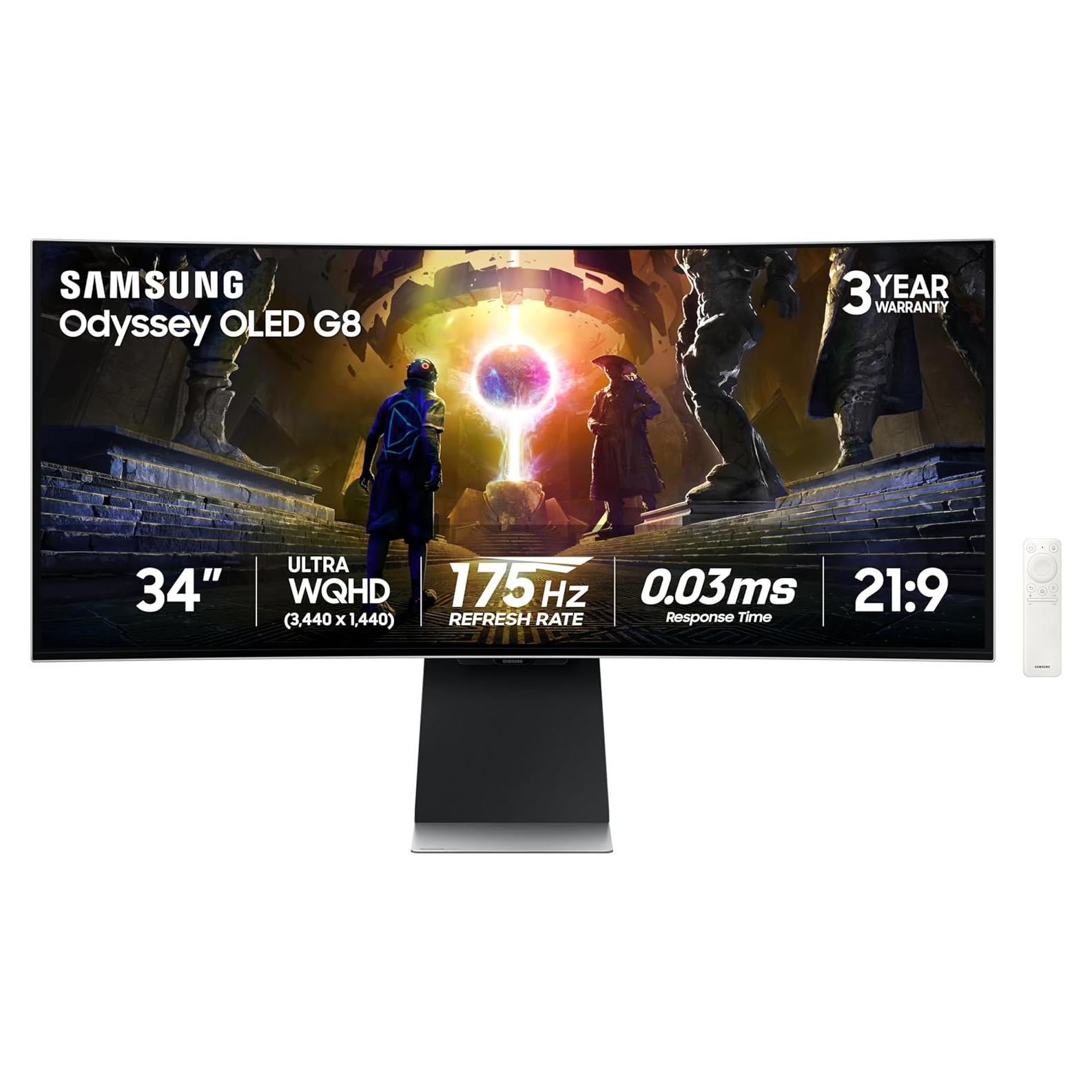 Monitor Curvo Samsung 34" Odyssey OLED G8 3440x1440 175Hz