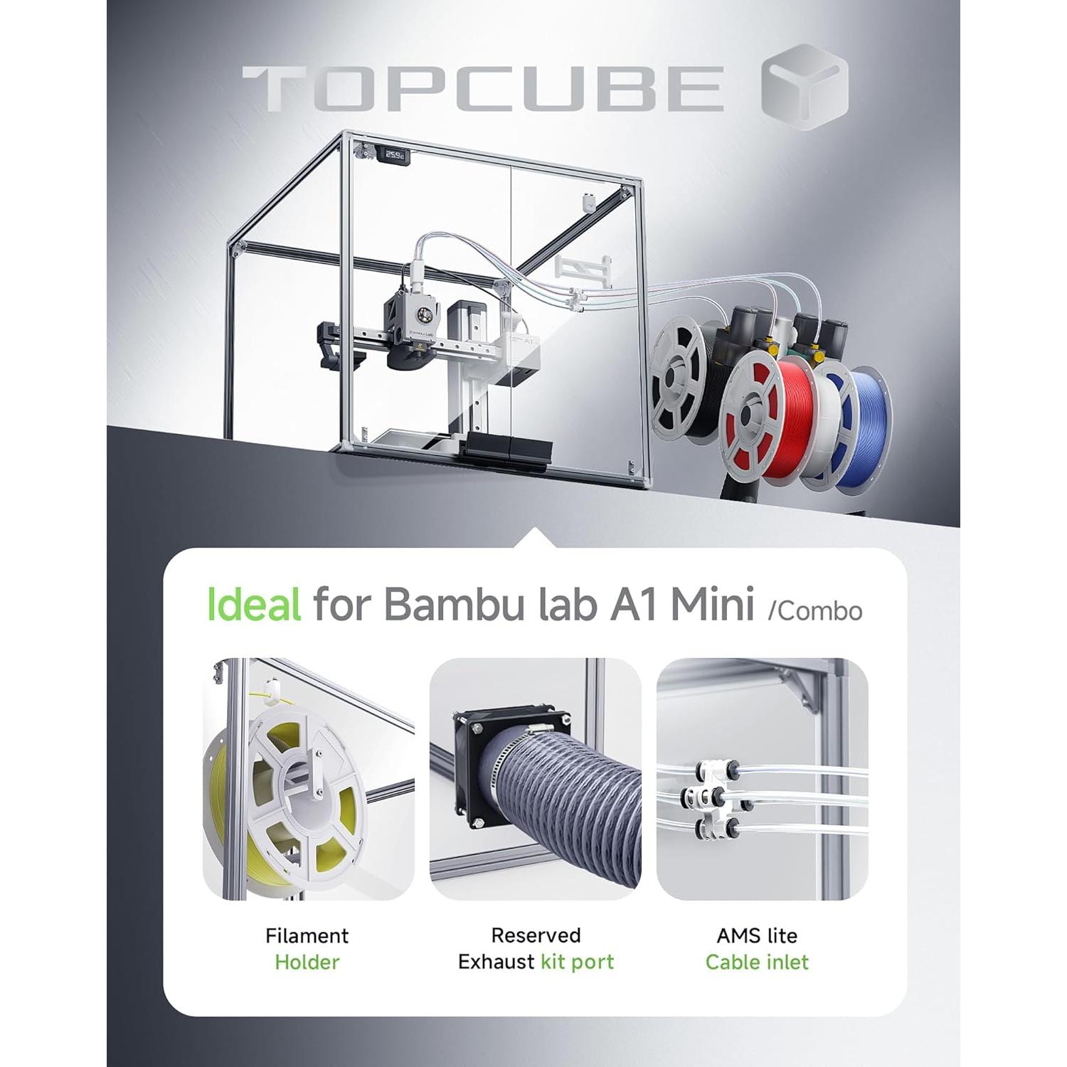 Caja Acrílica para Impresora 3D Topcube A1 Mini 470x470x470mm
