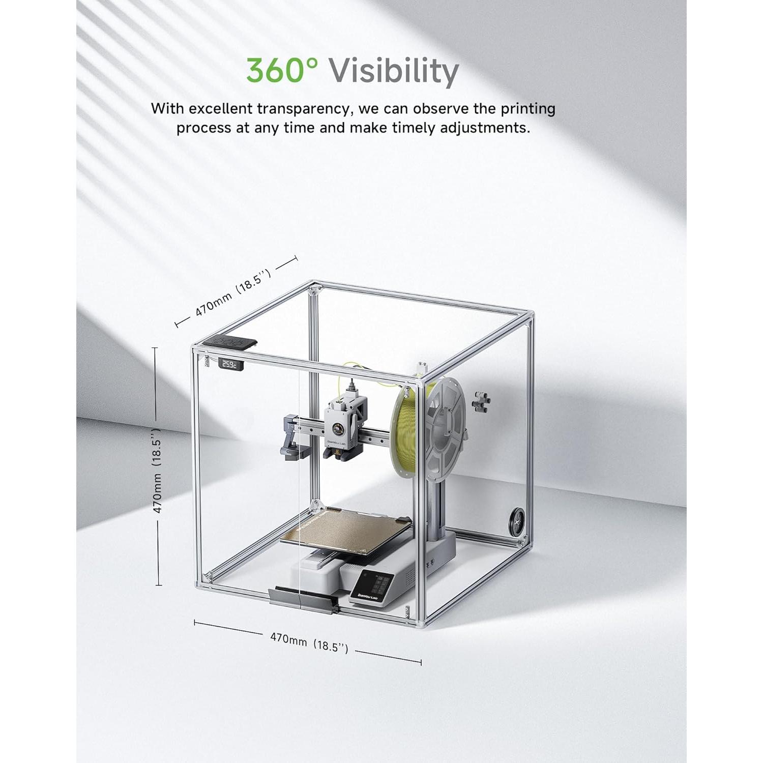 Caja Acrílica para Impresora 3D Topcube A1 Mini 470x470x470mm