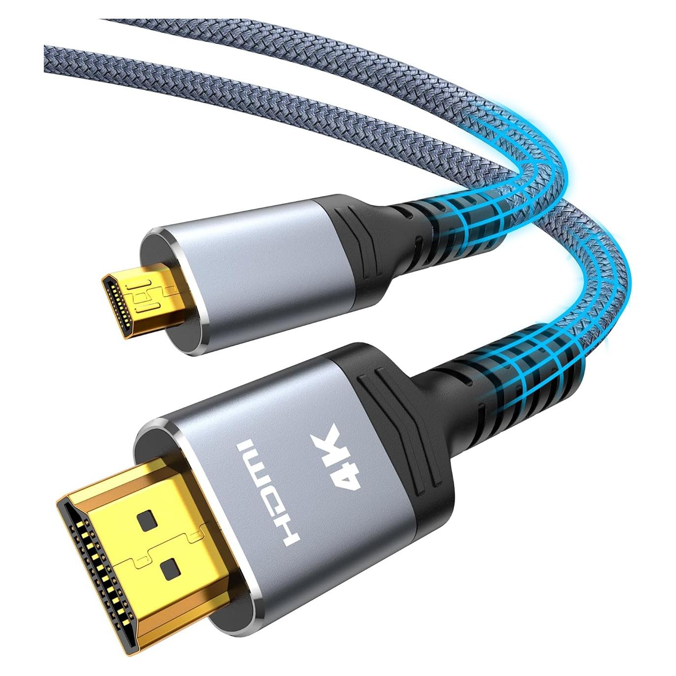 Cable Micro HDMI a HDMI Highwings 1 Pie 4K 60Hz Compatible
